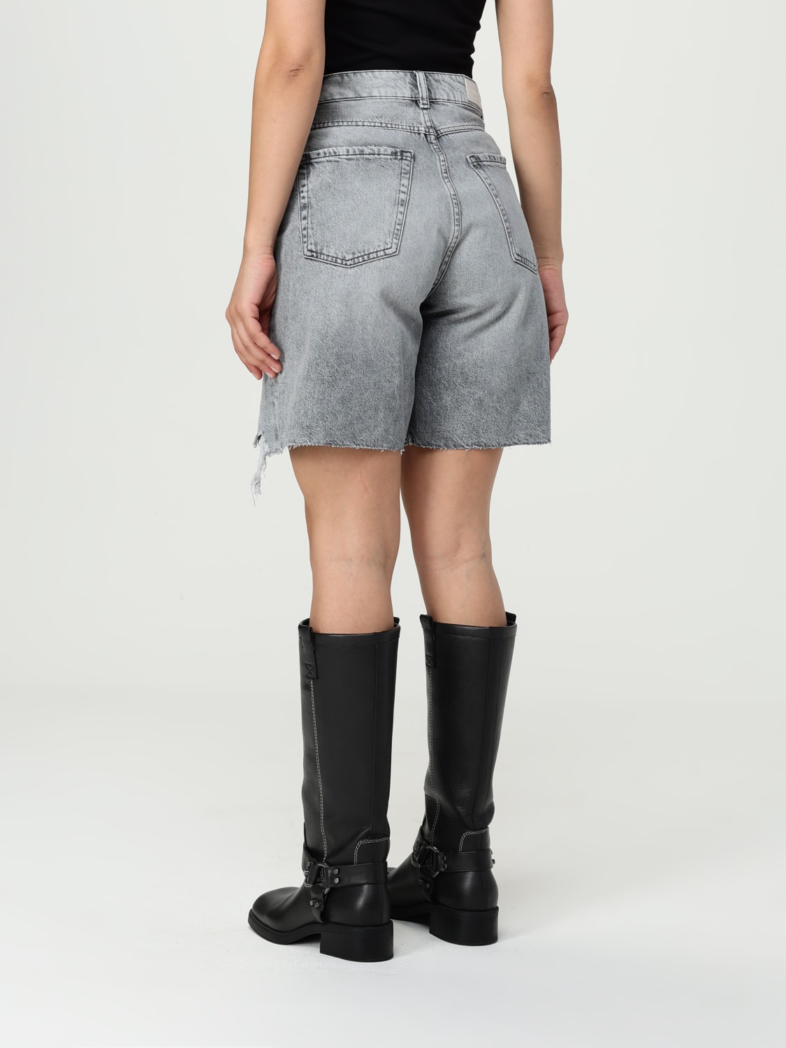 ICON DENIM LOS ANGELES SHORTS: Short woman Icon Denim Los Angeles, Grey - Img 2