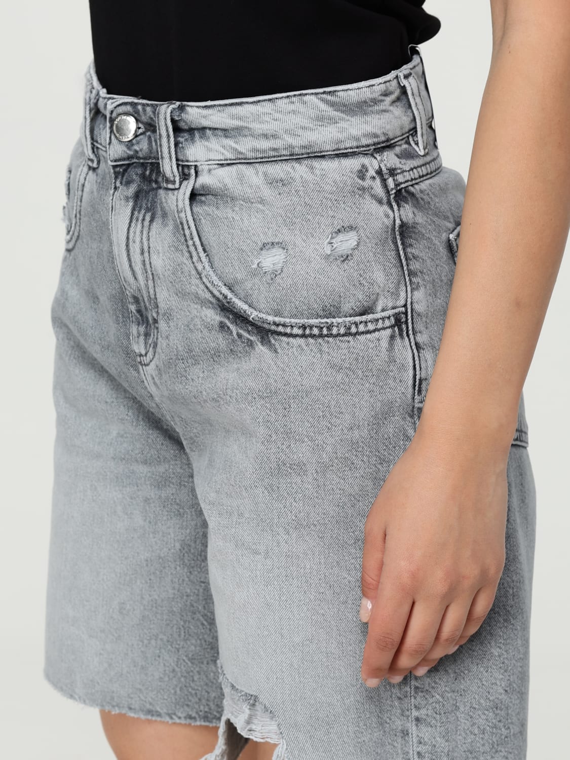 ICON DENIM LOS ANGELES SHORTS: Short woman Icon Denim Los Angeles, Grey - Img 3