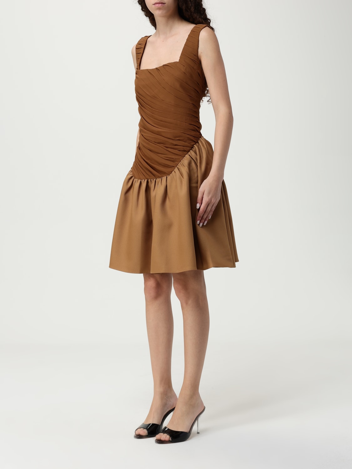 ABADIA ROBE: Robes femme Abadia, Marron - Img 3