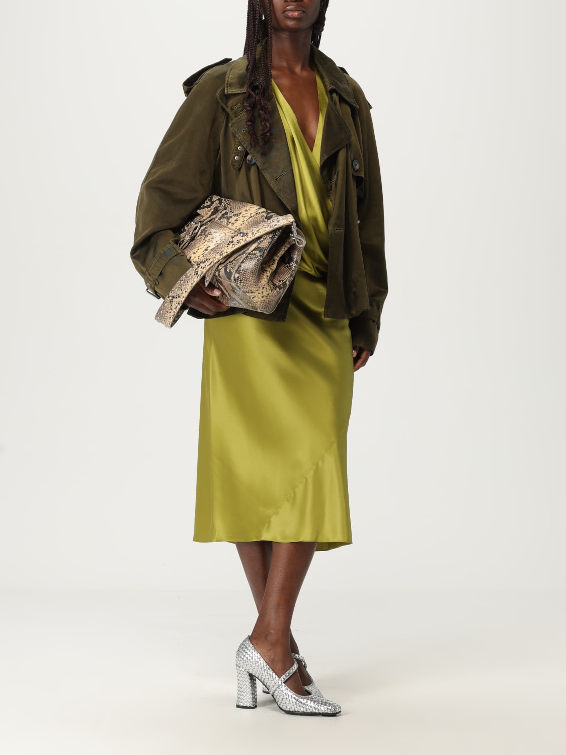 DRIES VAN NOTEN JACKET: Coat woman Dries Van Noten, Kaki - Img 2