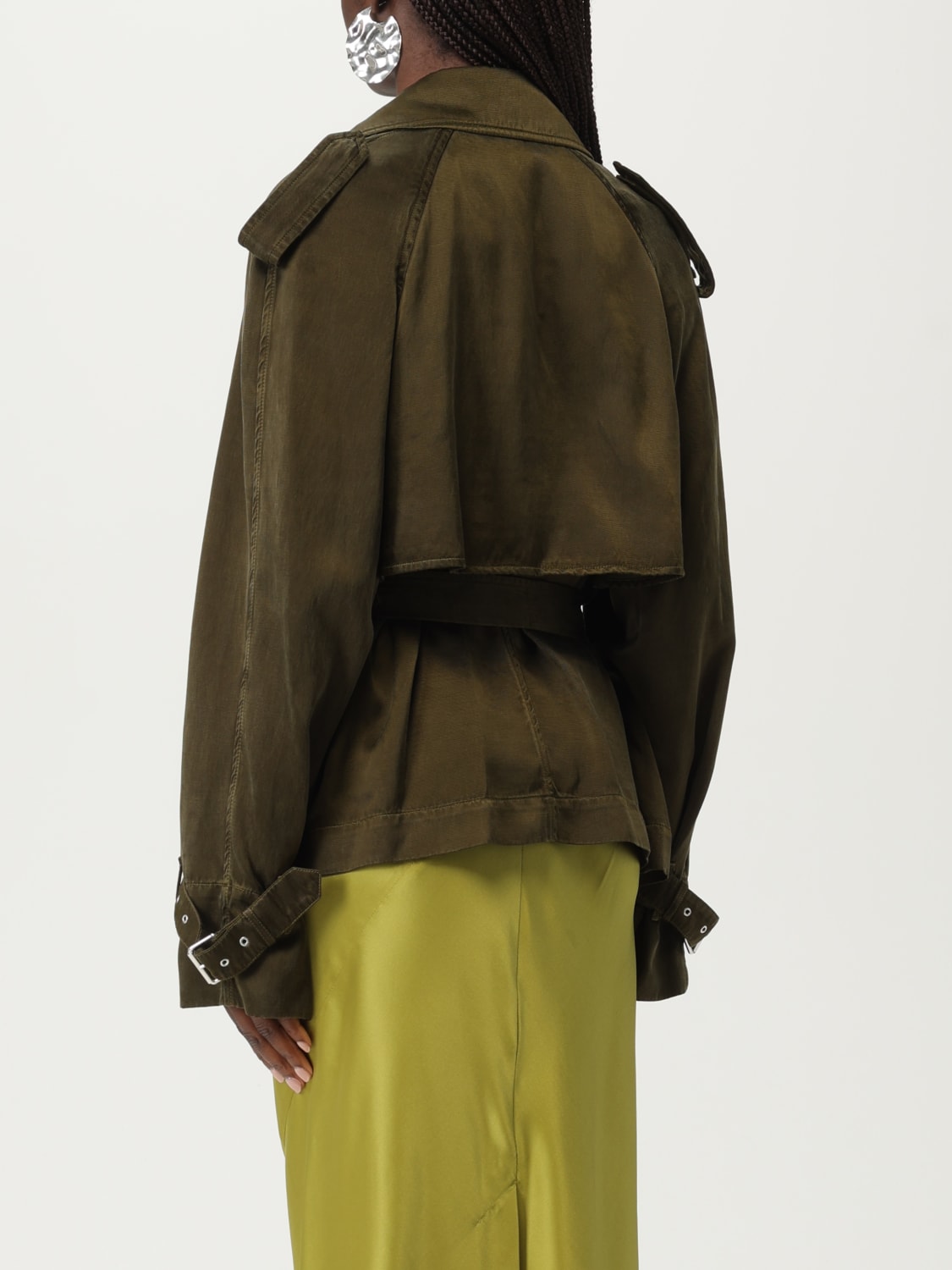 DRIES VAN NOTEN JACKET: Coat woman Dries Van Noten, Kaki - Img 3