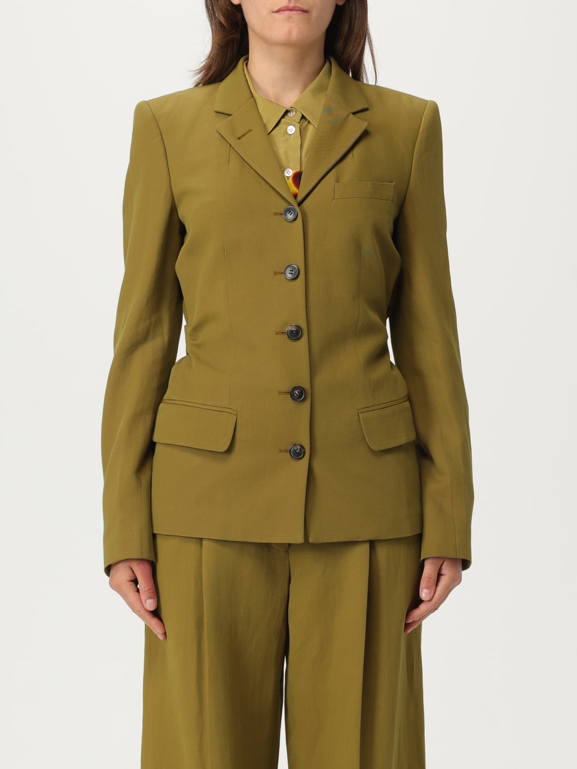アウターその他 DRIES VAN NOTEN Woman Blazer Kaki 0104201527 606 DRIES VAN NOTEN: Blazer woman - Kaki | Dries Van Noten