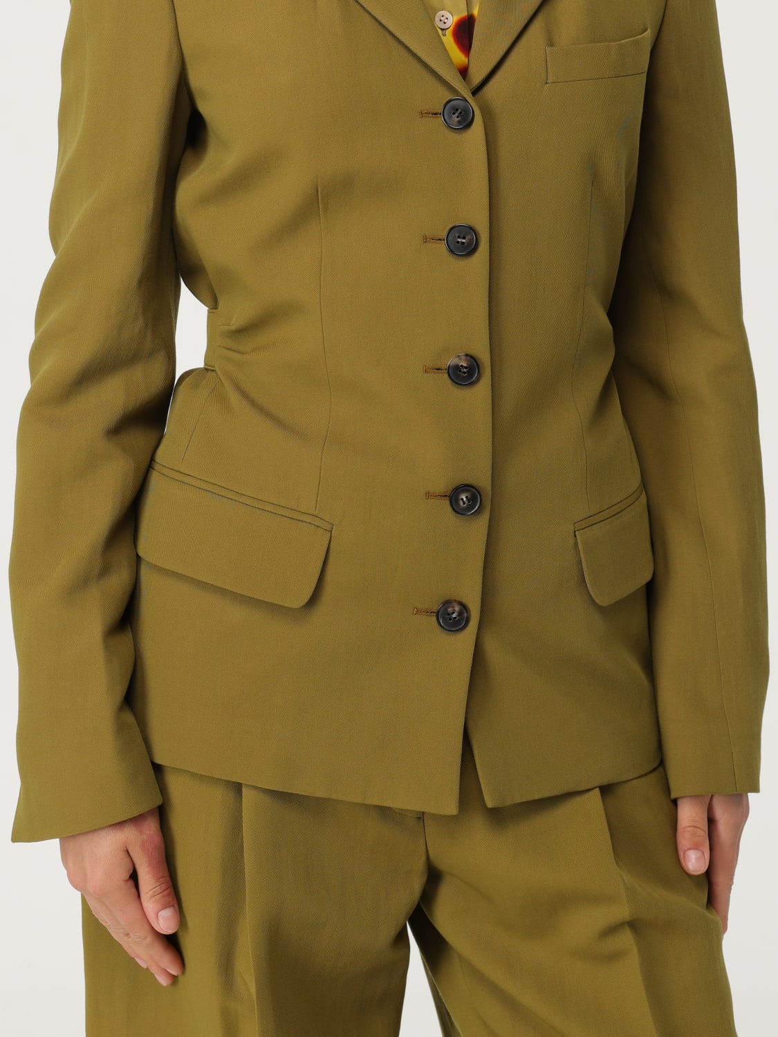 アウターその他 DRIES VAN NOTEN Woman Blazer Kaki 0104201527 606 DRIES VAN NOTEN: Blazer woman - Kaki | Dries Van Noten