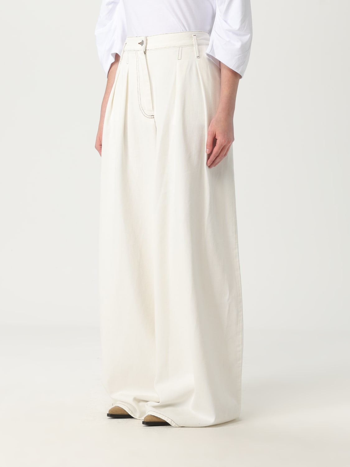 DRIES VAN NOTEN HOSE: Hose damen Dries Van Noten, Weiß - Img 4