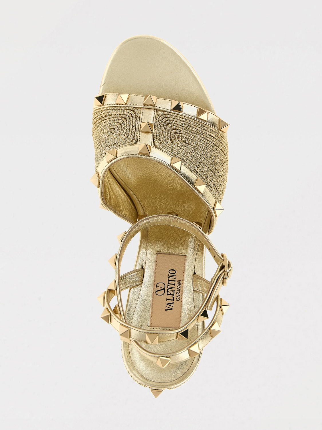 VALENTINO GARAVANI: Flat sandals woman - Gold | Valentino
