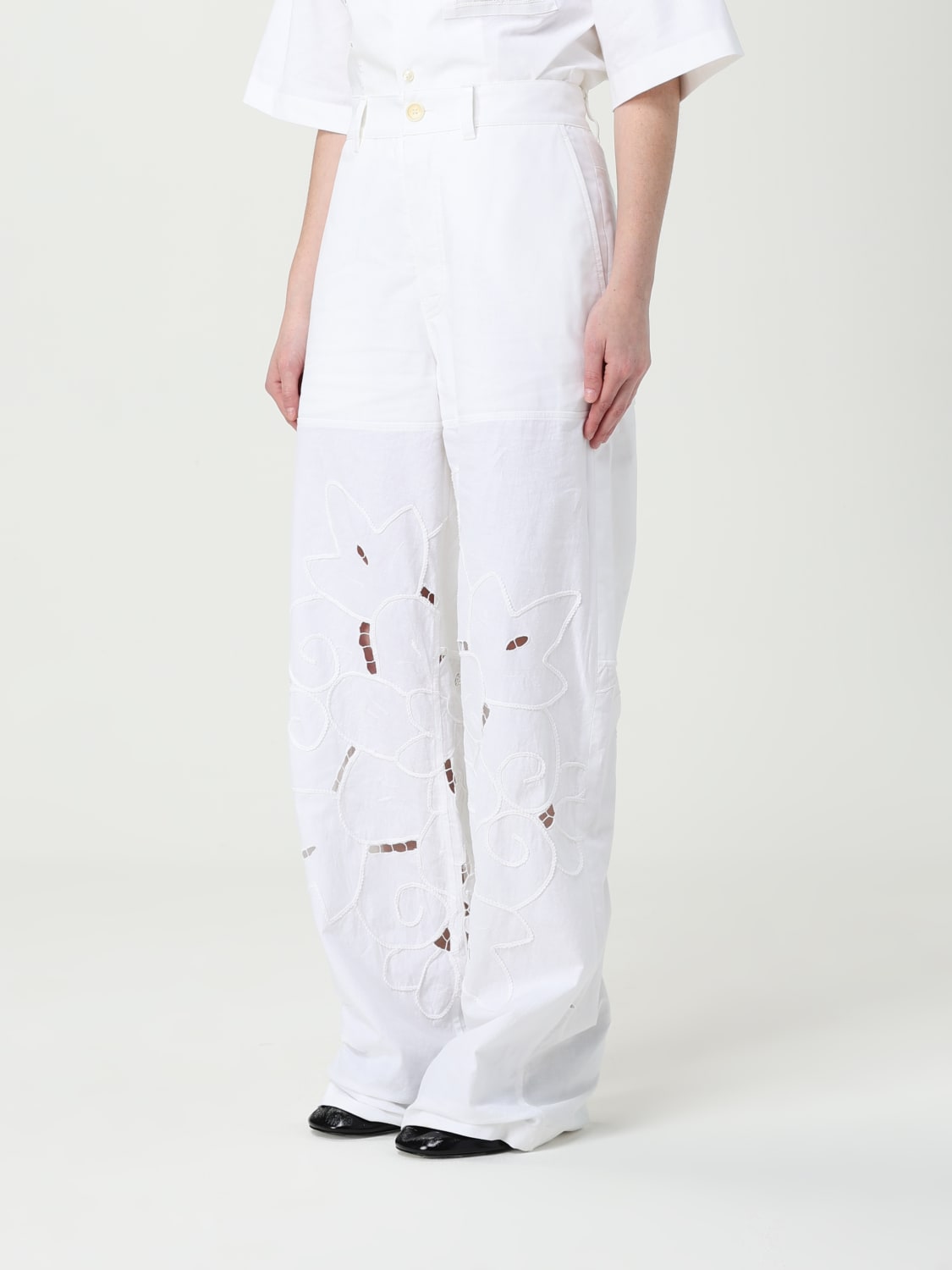MARINE SERRE：パンツ レディース - ホワイト | GIGLIO.COM