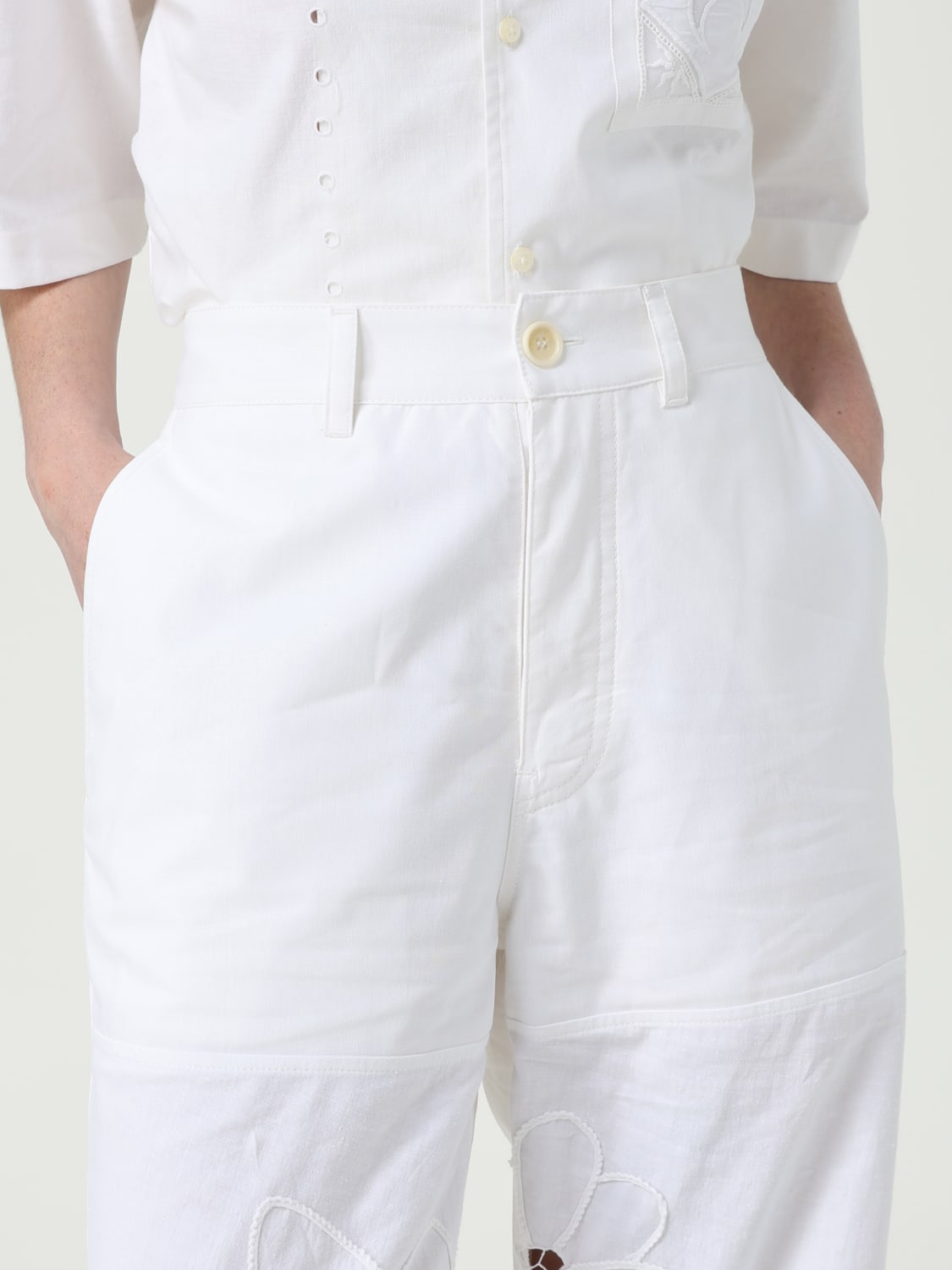 パンツ MARINE SERRE Woman Pants White UPA056AUWOV0007 WH10 MARINE SERRE: Pants woman - White | Marine Serre pants