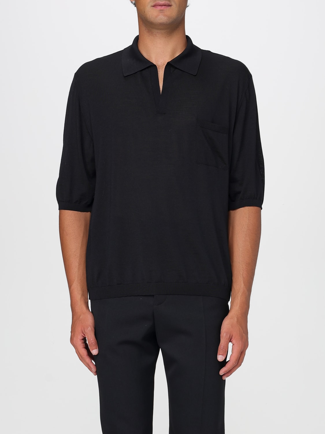SAINT LAURENT POLO SHIRT: Polo shirt men Saint Laurent, Black - Img 1