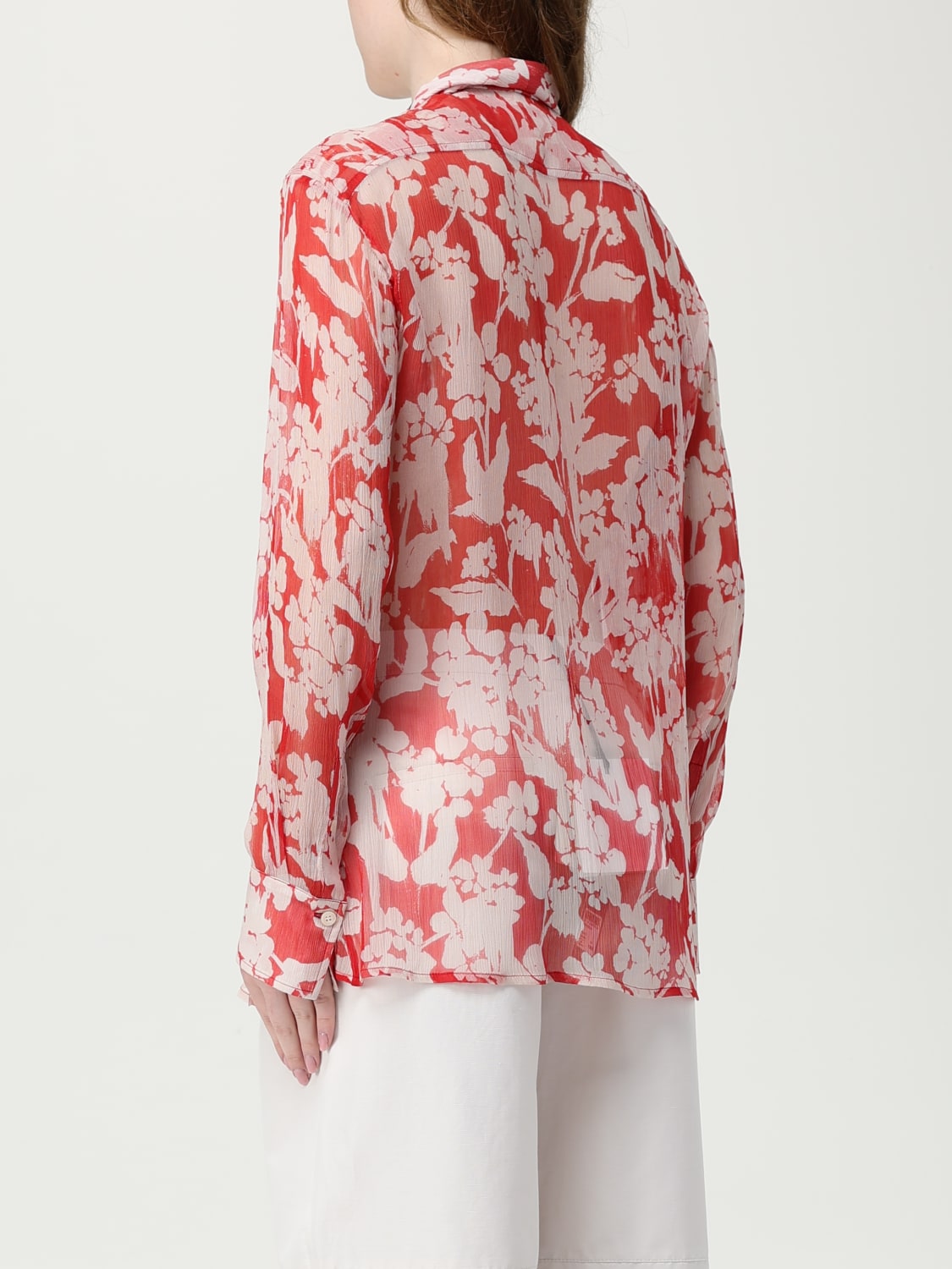 VICTORIA VICTORIA BECKHAM CAMICIA: Camicia Victoria Victoria Beckham in seta con stampa floreale , Fantasia - Img 2