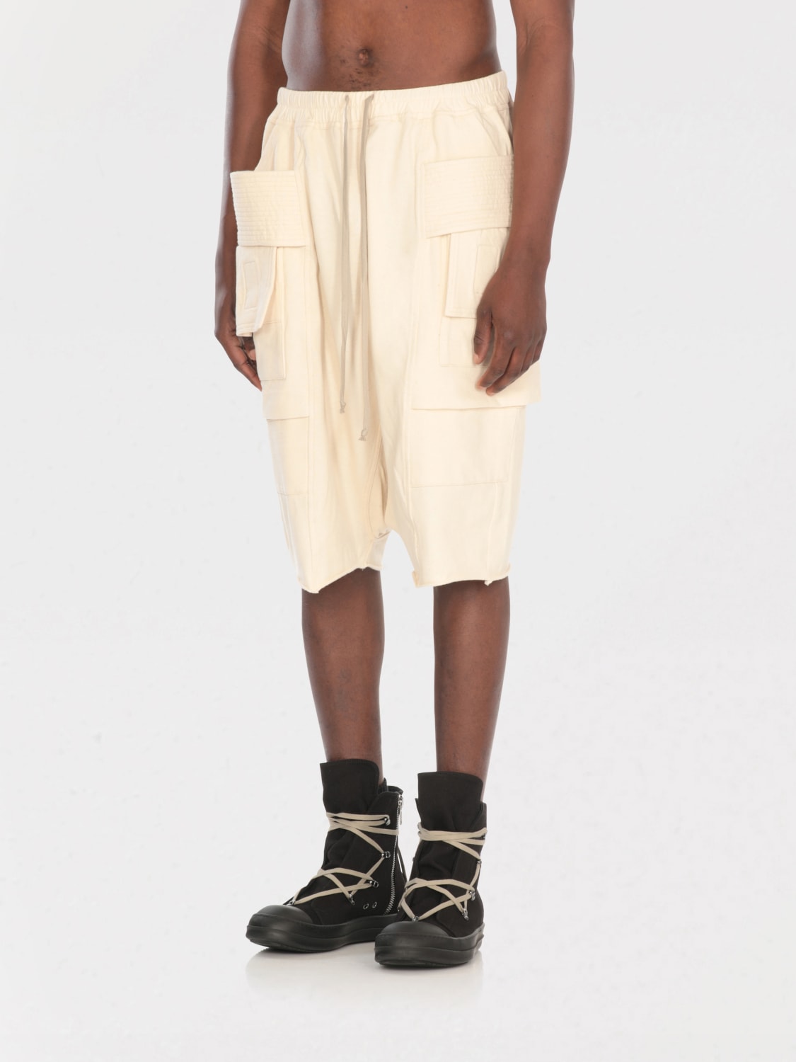 RICK OWENS DRKSHDW PANTALONCINO: Pantaloncino cargo Rick Owens Drkshdw in cotone , Avorio - Img 1