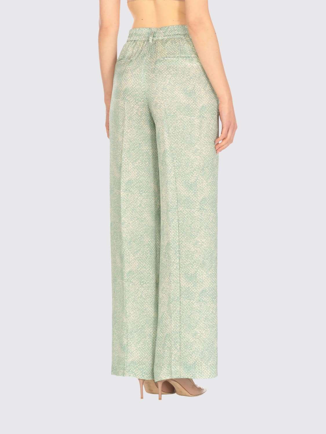 パンツ PT TORINO Women Straight Pants CDVSGOBL0STDBP650445 Green Flare fit trousers for Women | PT Torino Official Online Shop