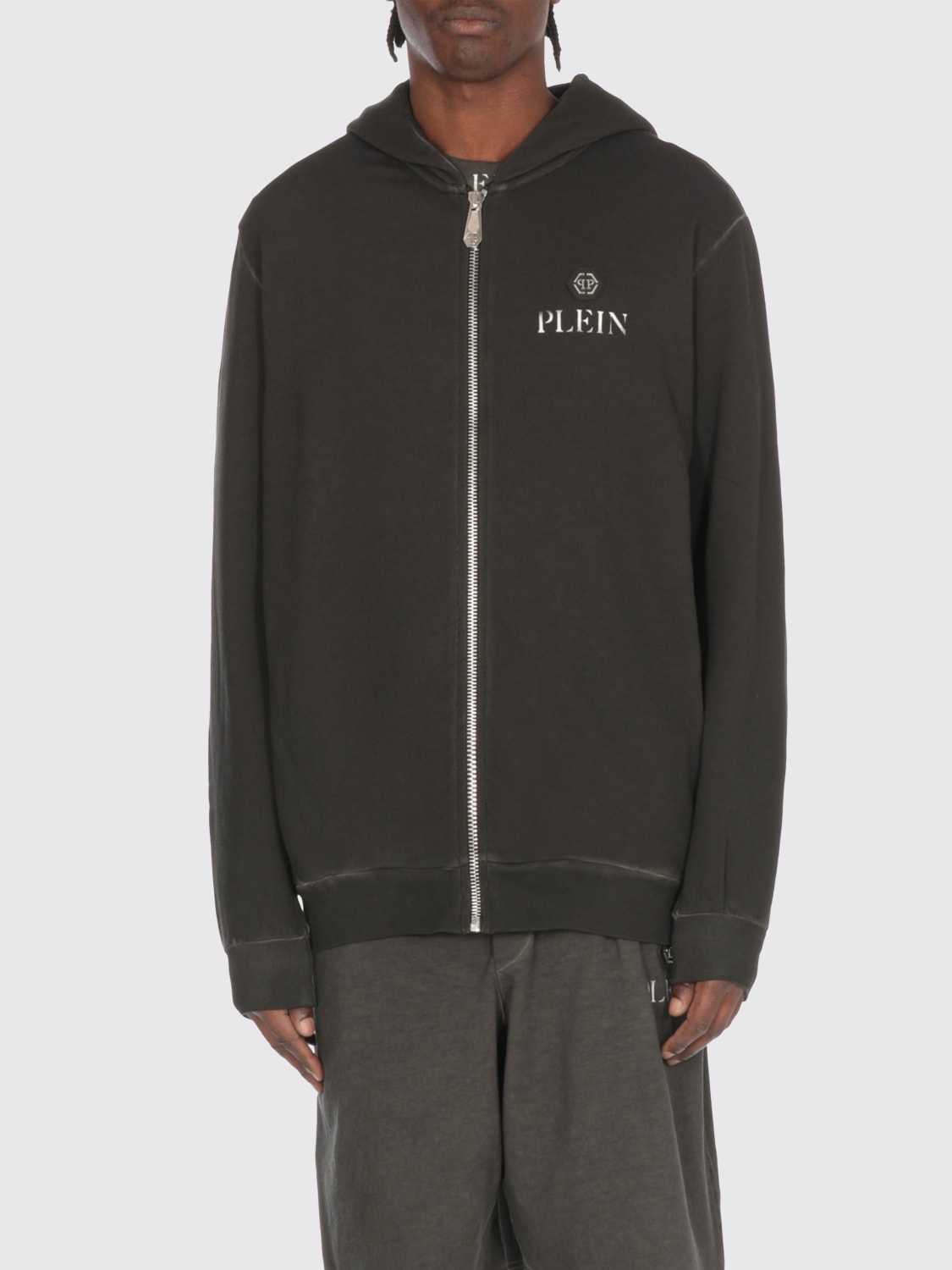 PHILIPP PLEIN 長袖シッフアッフフティ PAECMJB3685PTE003N 02 PHILIPP PLEIN: zip-up hoodie - Black | Philipp Plein