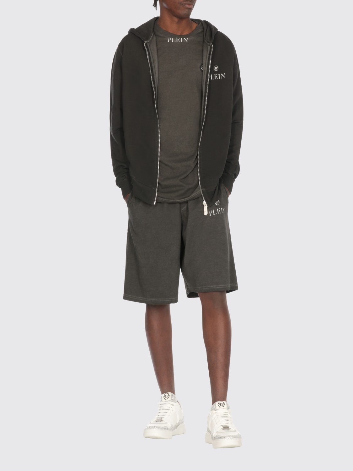 PHILIPP PLEIN 長袖シッフアッフフティ PAECMJB3685PTE003N 02 PHILIPP PLEIN: zip-up hoodie - Black | Philipp Plein
