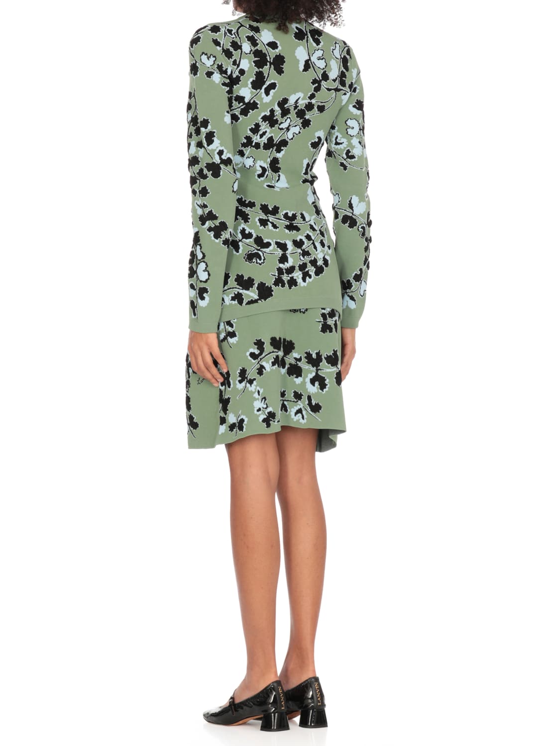 LANVIN CARDIGAN: Cardigan in viscosa floreale Lanvin, Verde - Img 4
