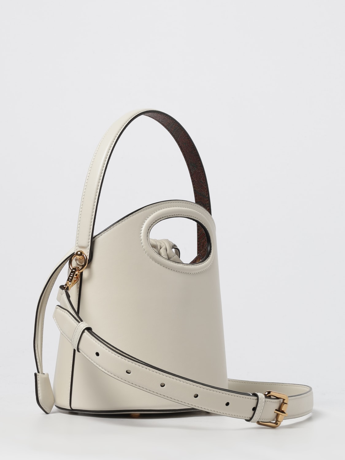 ETRO BORSA MINI: Borsa Saturno Medium Etro in pelle , Latte - Img 3