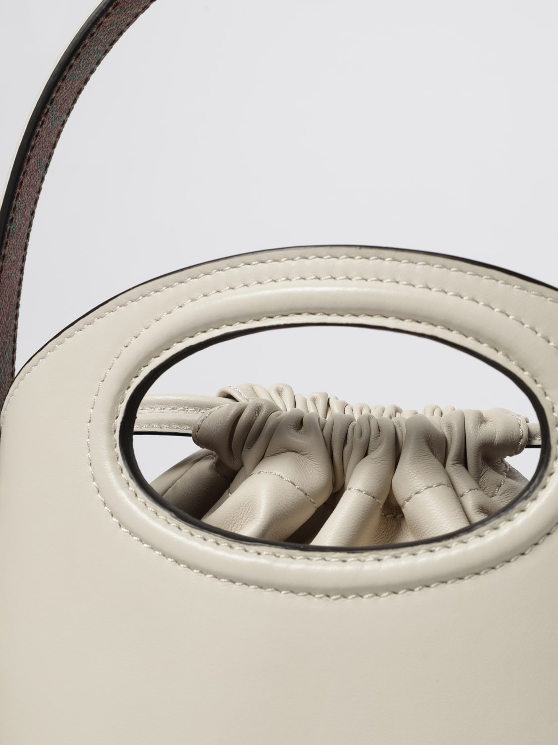 ETRO BORSA MINI: Borsa Saturno Medium Etro in pelle , Latte - Img 4