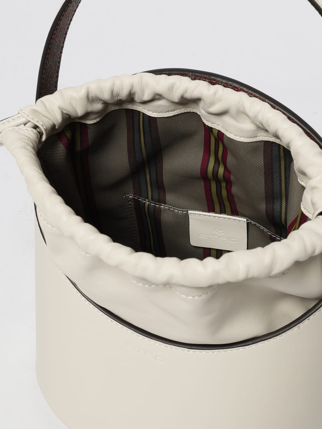 ETRO BORSA MINI: Borsa Saturno Medium Etro in pelle , Latte - Img 5