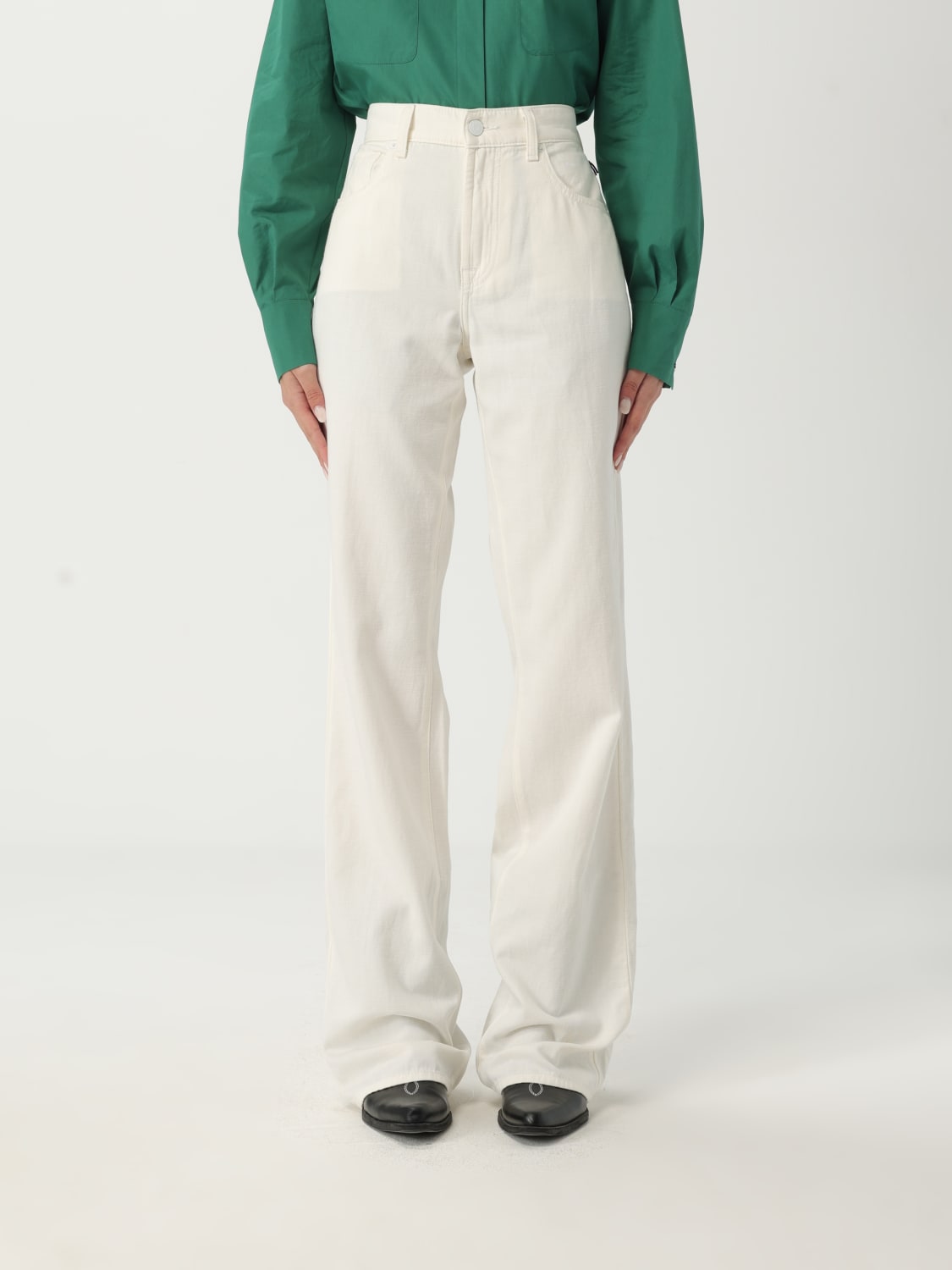 パンツ 7 FOR ALL MANKIND Women Straight Pants 7U660X10 WHITE 7 FOR ALL MANKIND: Pants woman - White | 7 For All Mankind
