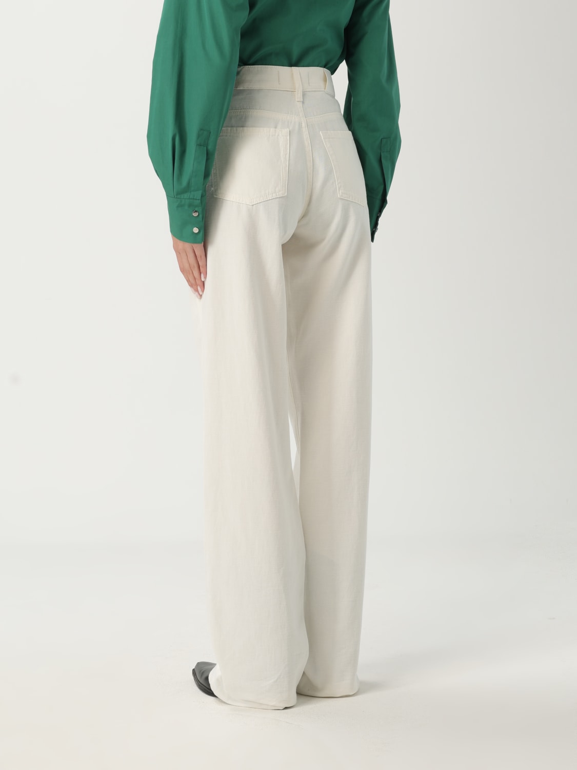 ショートパンツ 7 FOR ALL MANKIND Women Straight Pants 7U668597 U7MLY WHITE Slim Illusion Kimmie Straight in Luxe White | 7 For All Mankind
