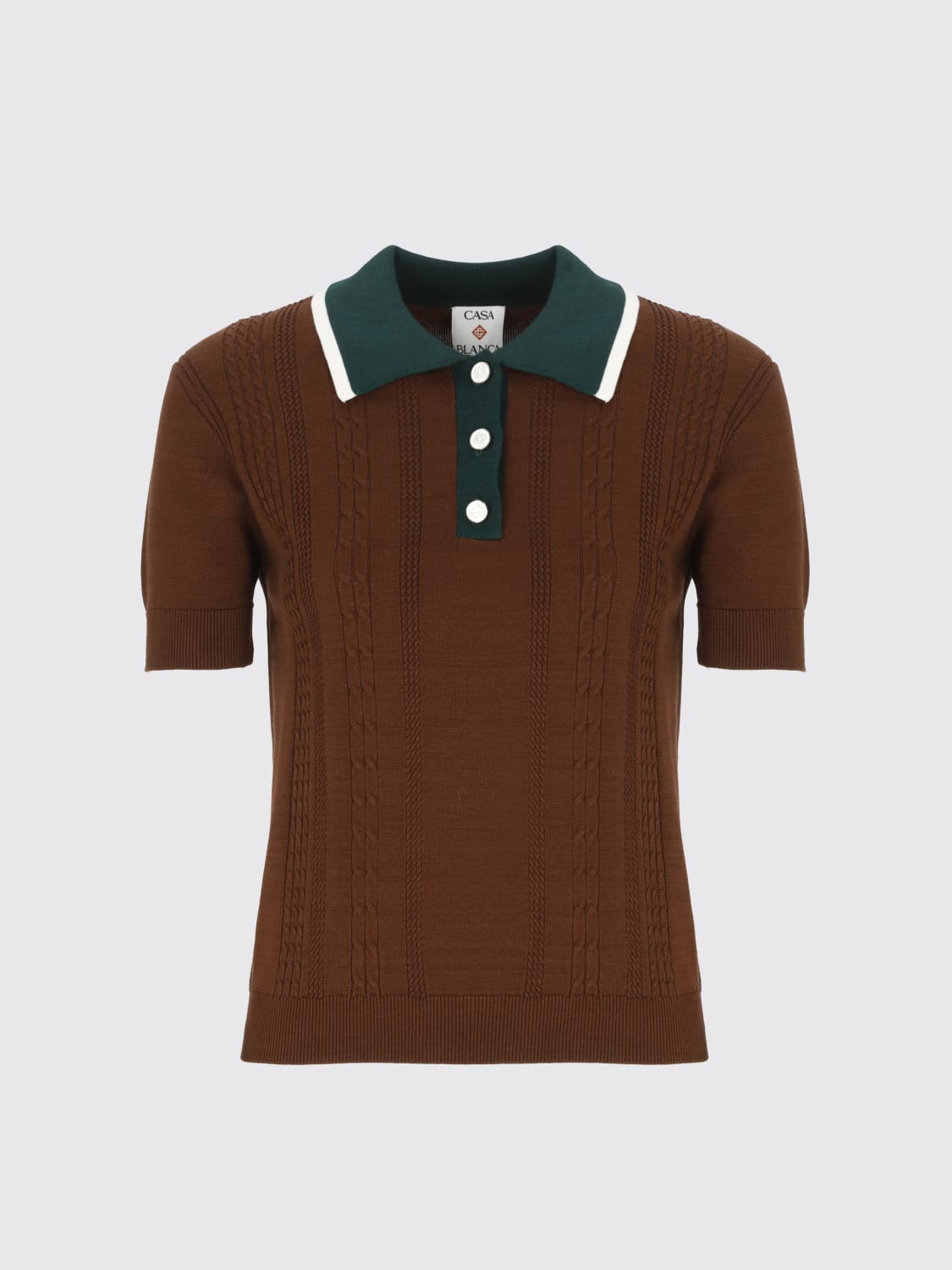 Tシャツ・カットソー CASABLANCA Woman Polo Shirt Brown WS25KW948 01 CASABLANCA: Polo shirt woman - Brown | Casablanca polo shirt