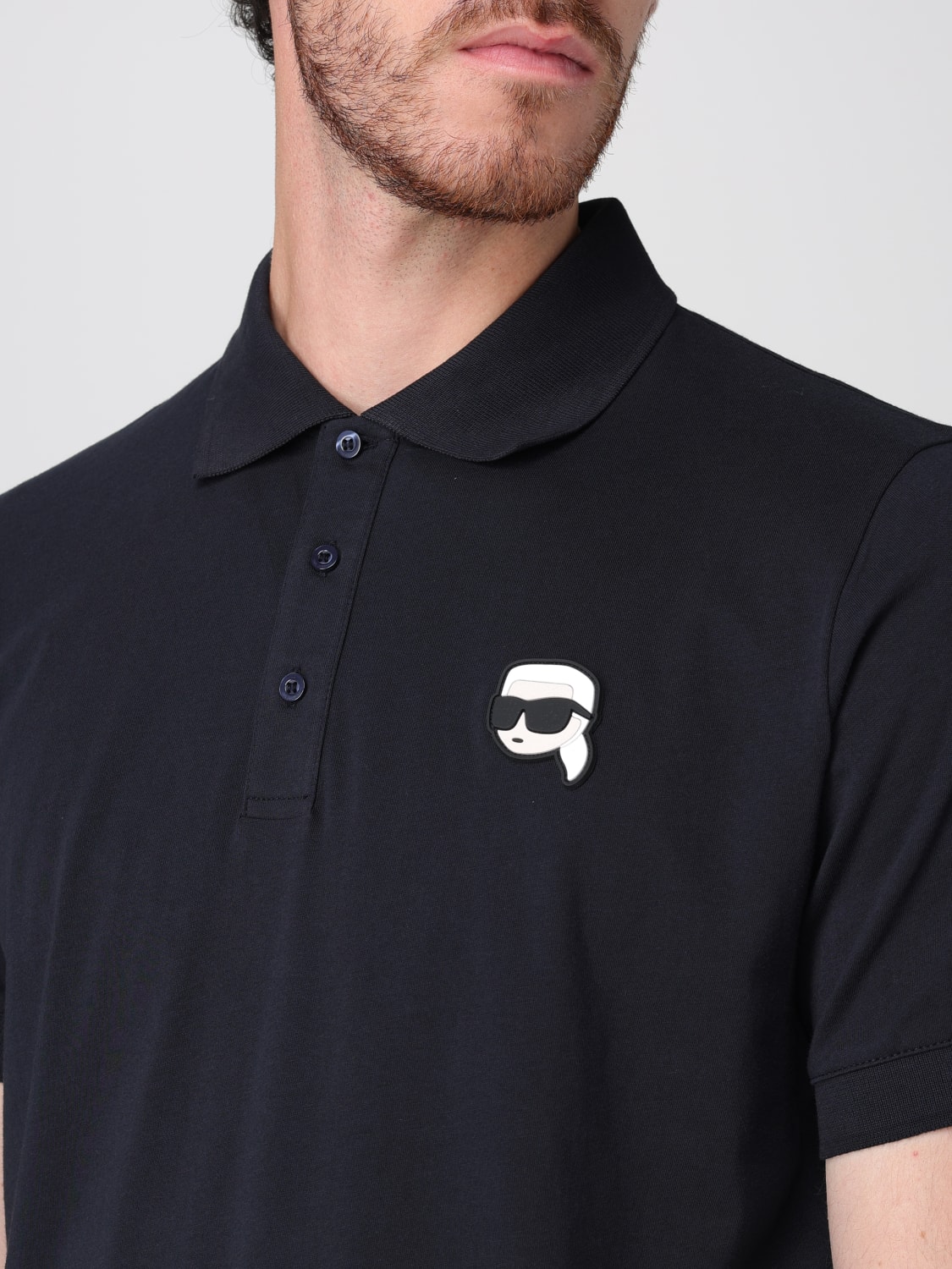 KARL LAGERFELD POLO SHIRT: Polo shirt men Karl Lagerfeld, Blue - Img 3