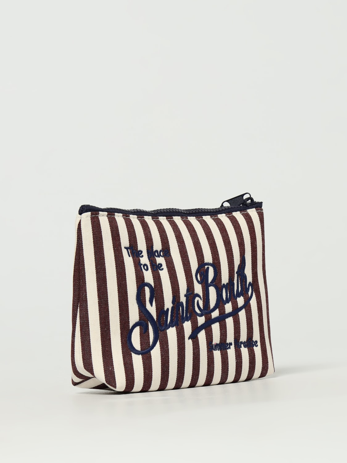 MC2 SAINT BARTH MARSUPIO: Pochette MC2 Saint Barth in lino con logo, Rigato - Img 2