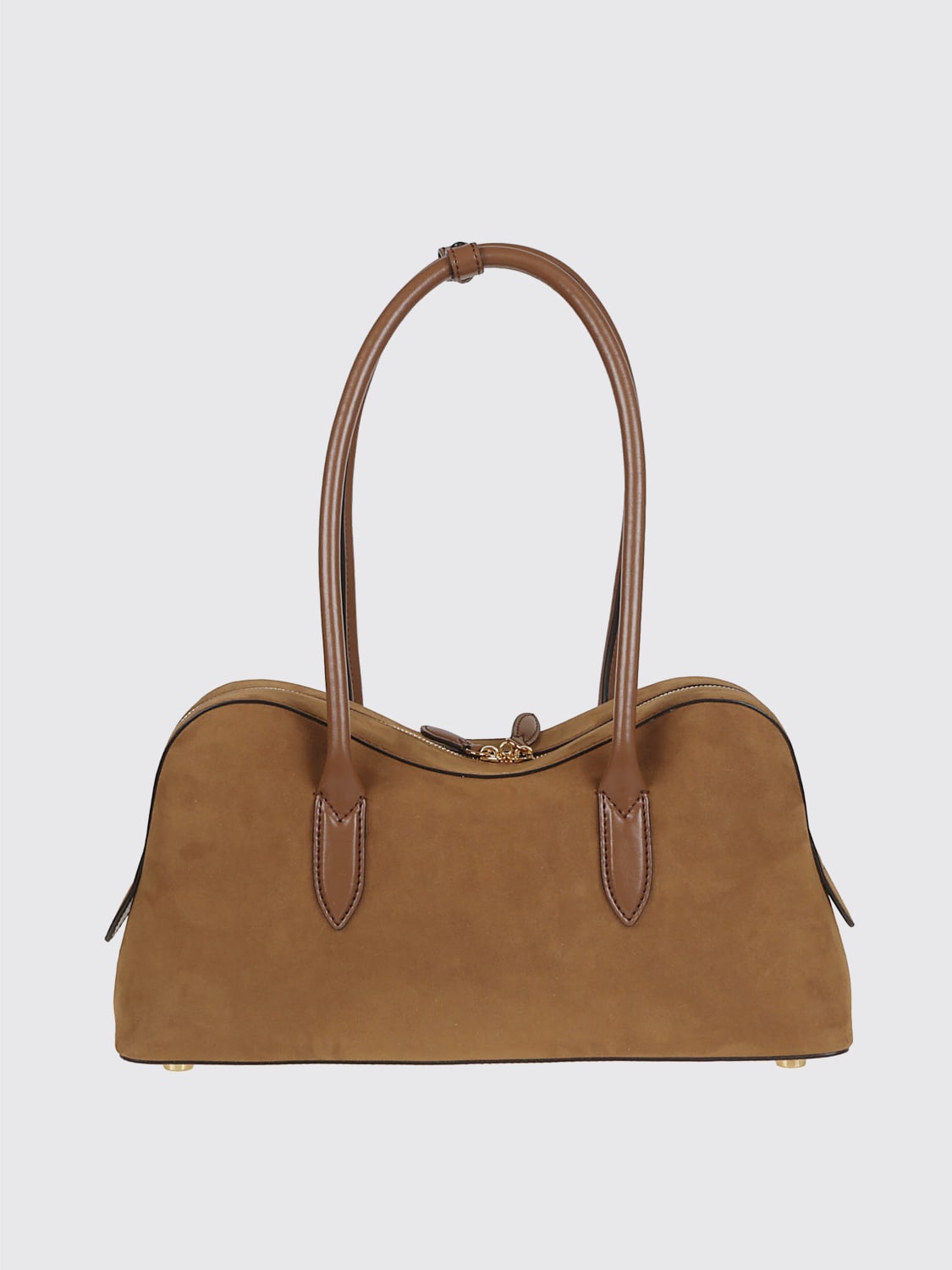 STELLA MCCARTNEY BORSA A SPALLA: Borsa Ryder Stella McCartney in pelle sintetica scamosciata, Marrone - Img 2