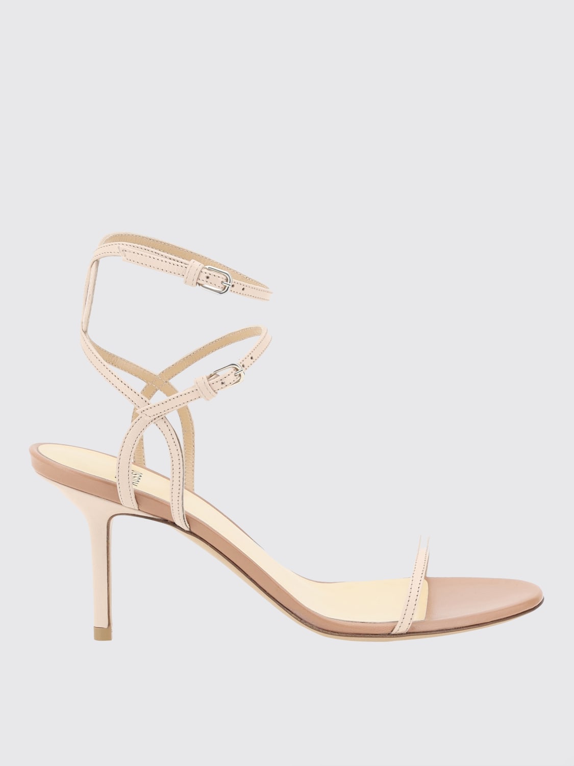 FRANCESCO RUSSO SANDALI CON TACCO: Sandalo Francesco Russo in pelle , Rosa - Img 1