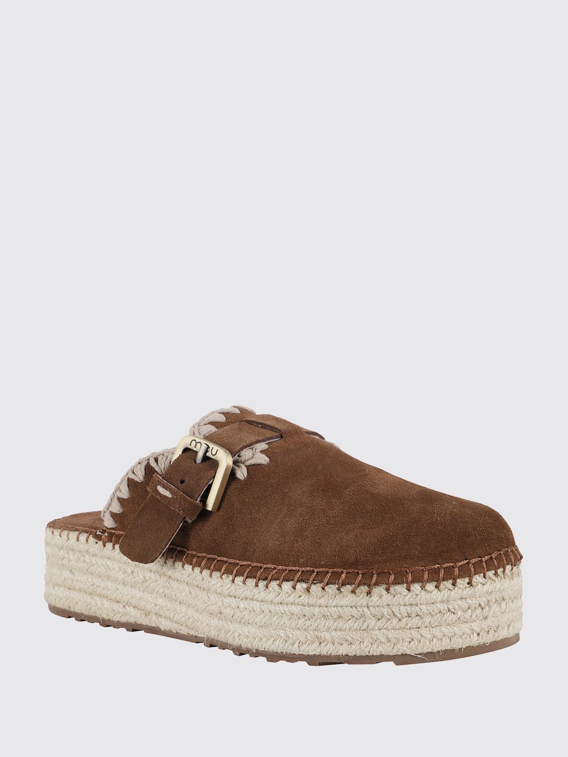 MOU ALPARGATA: Sandalias planas mujer Mou, Marrón - Img 2