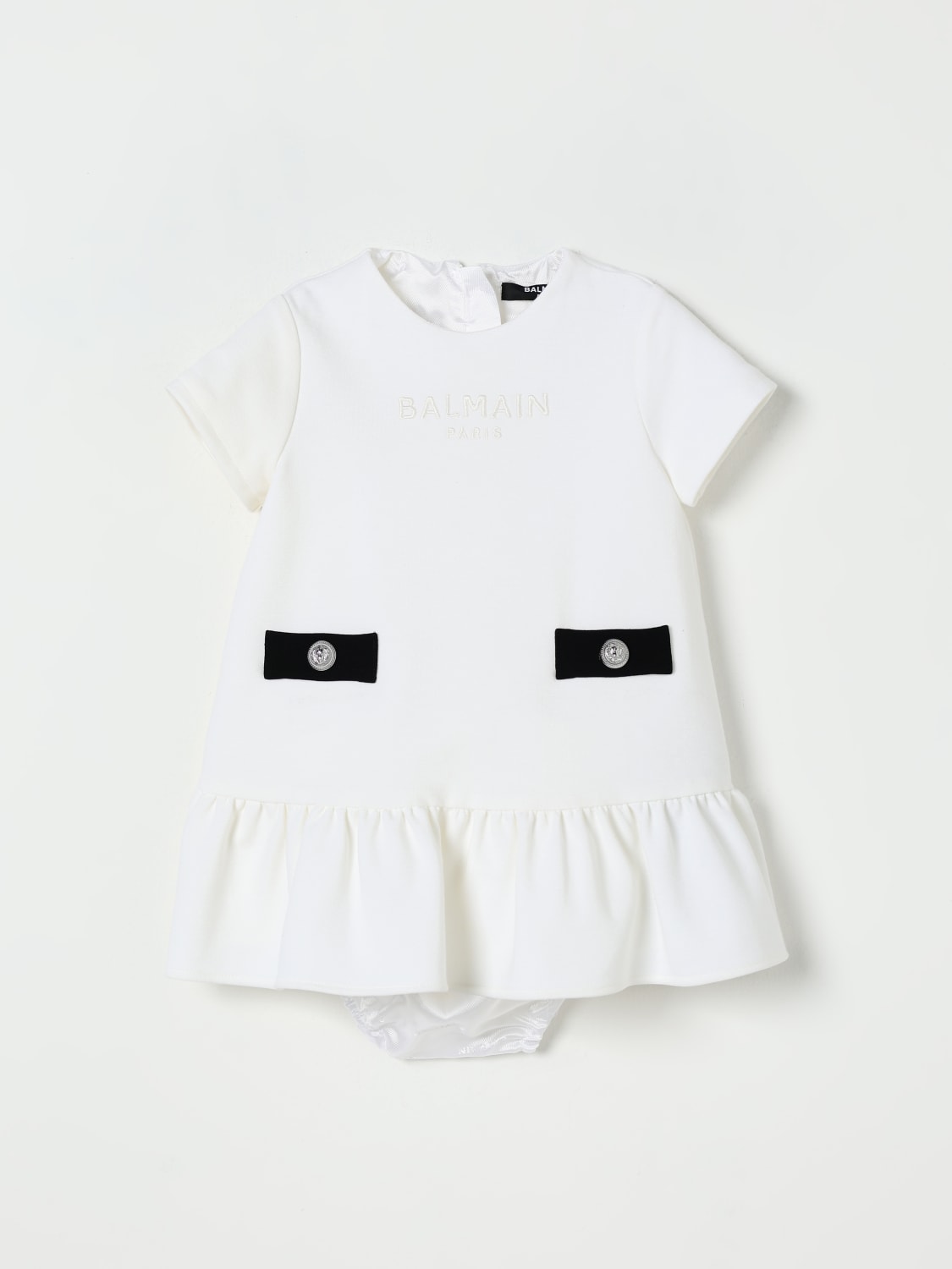 BALMAIN BARBOTEUSE: Robe enfant Balmain, Blanc - Img 1
