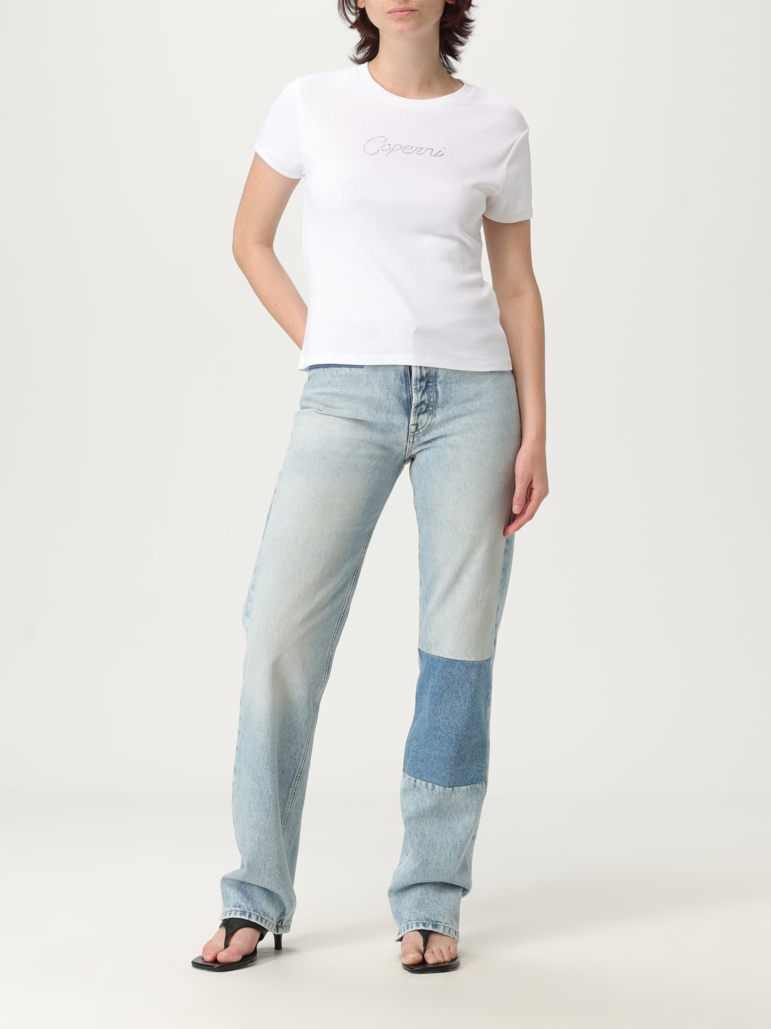 Tシャツ・カットソー COPERNI Women Tops DJS07CRF5017 WHT White Designer Tops, Tshirts and Spandex Bodysuits | Coperni