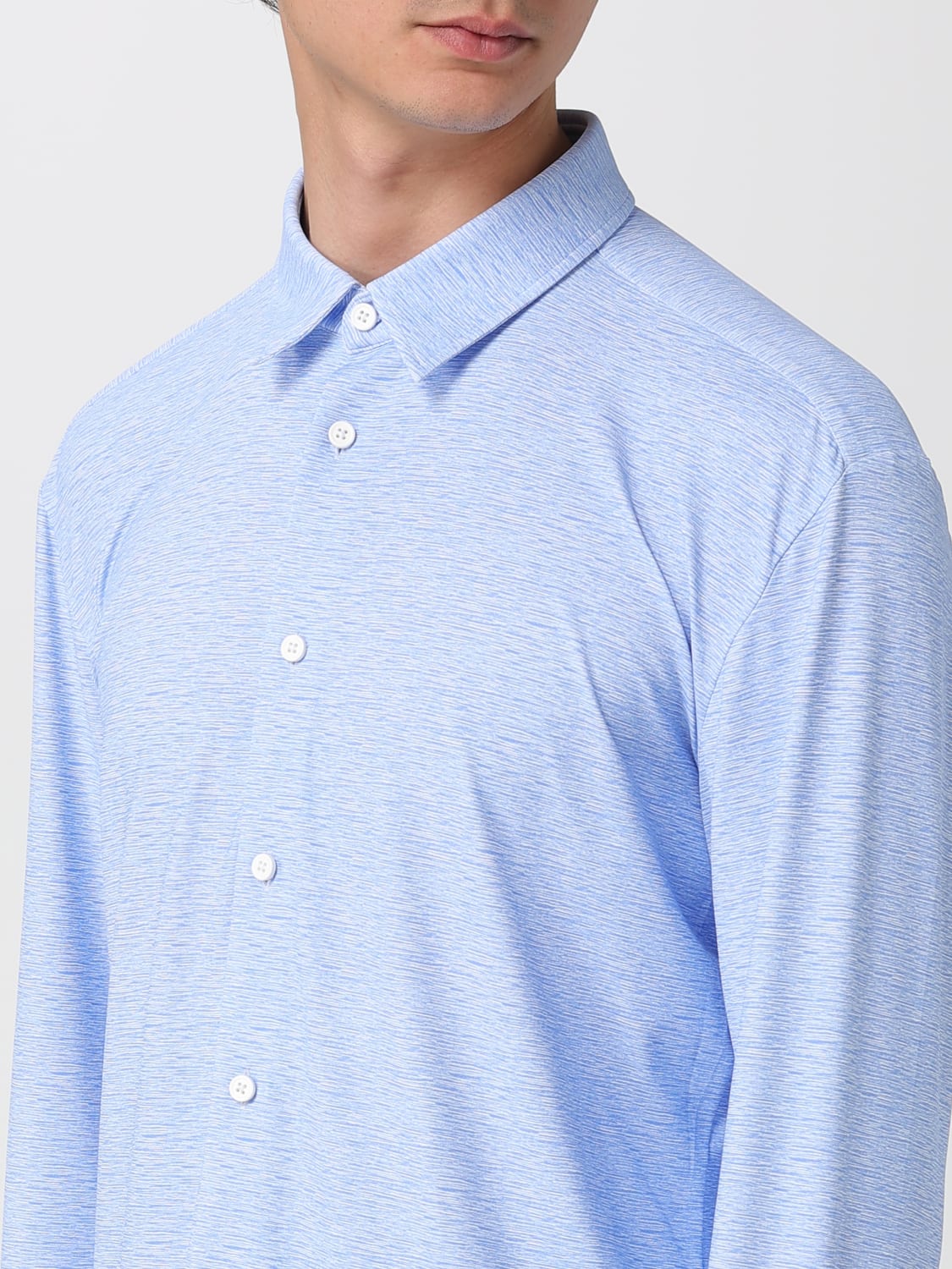 BOSS CAMICIA: Camicia slim fit in jersey Boss, Azzurro - Img 3