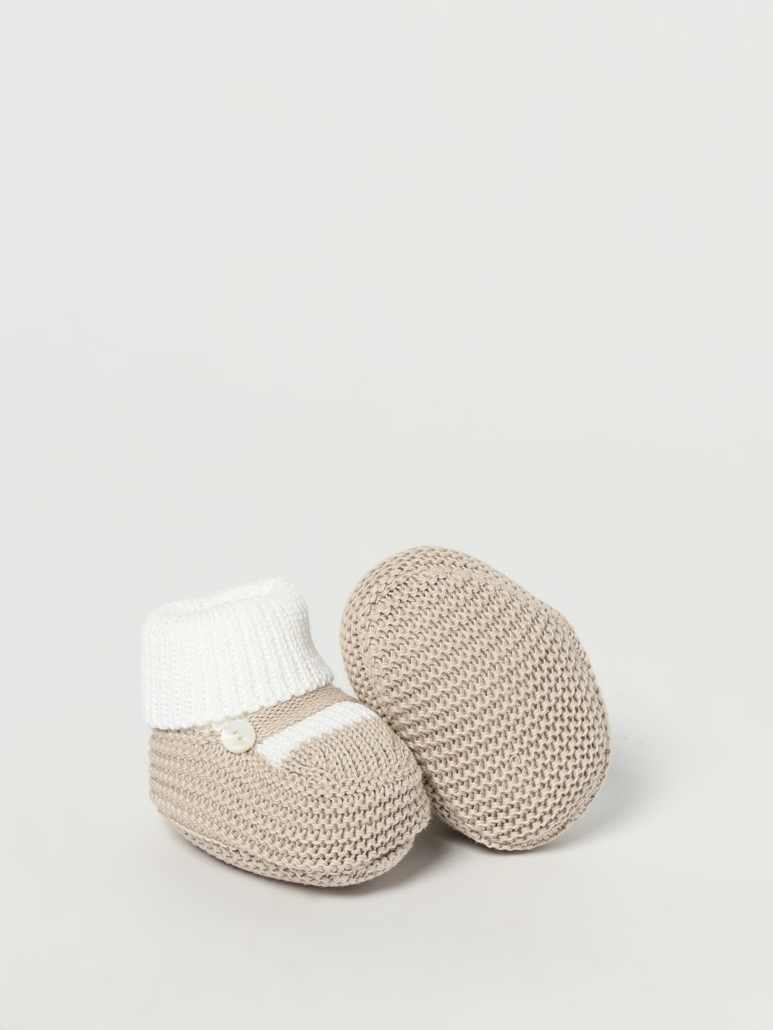 LITTLE BEAR SCARPE: Scarpe da culla Little Bear in maglia di cotone , Bianco 1 - Img 2