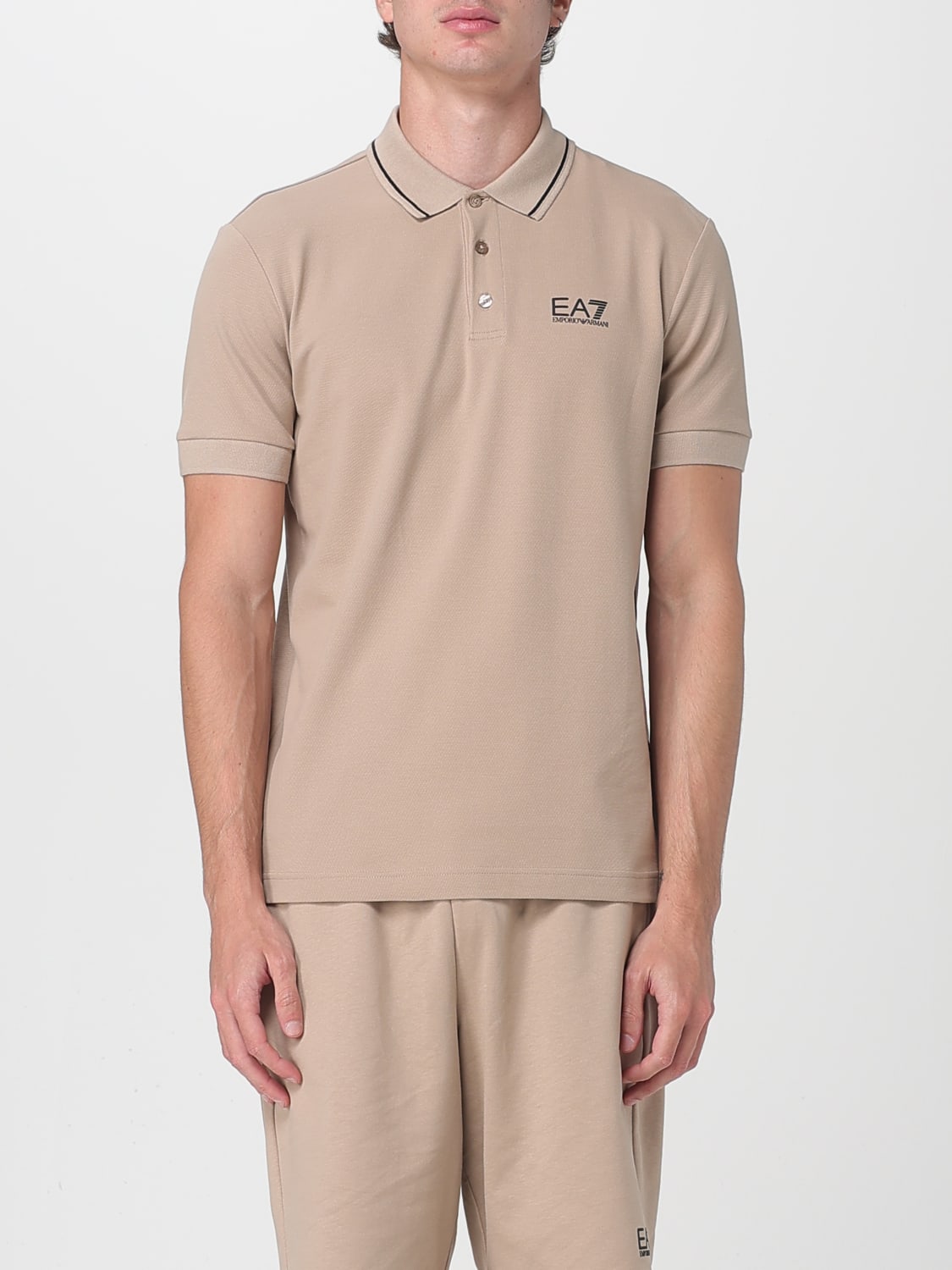 EA7 POLO SHIRT: Polo shirt men Ea7, Beige - Img 1