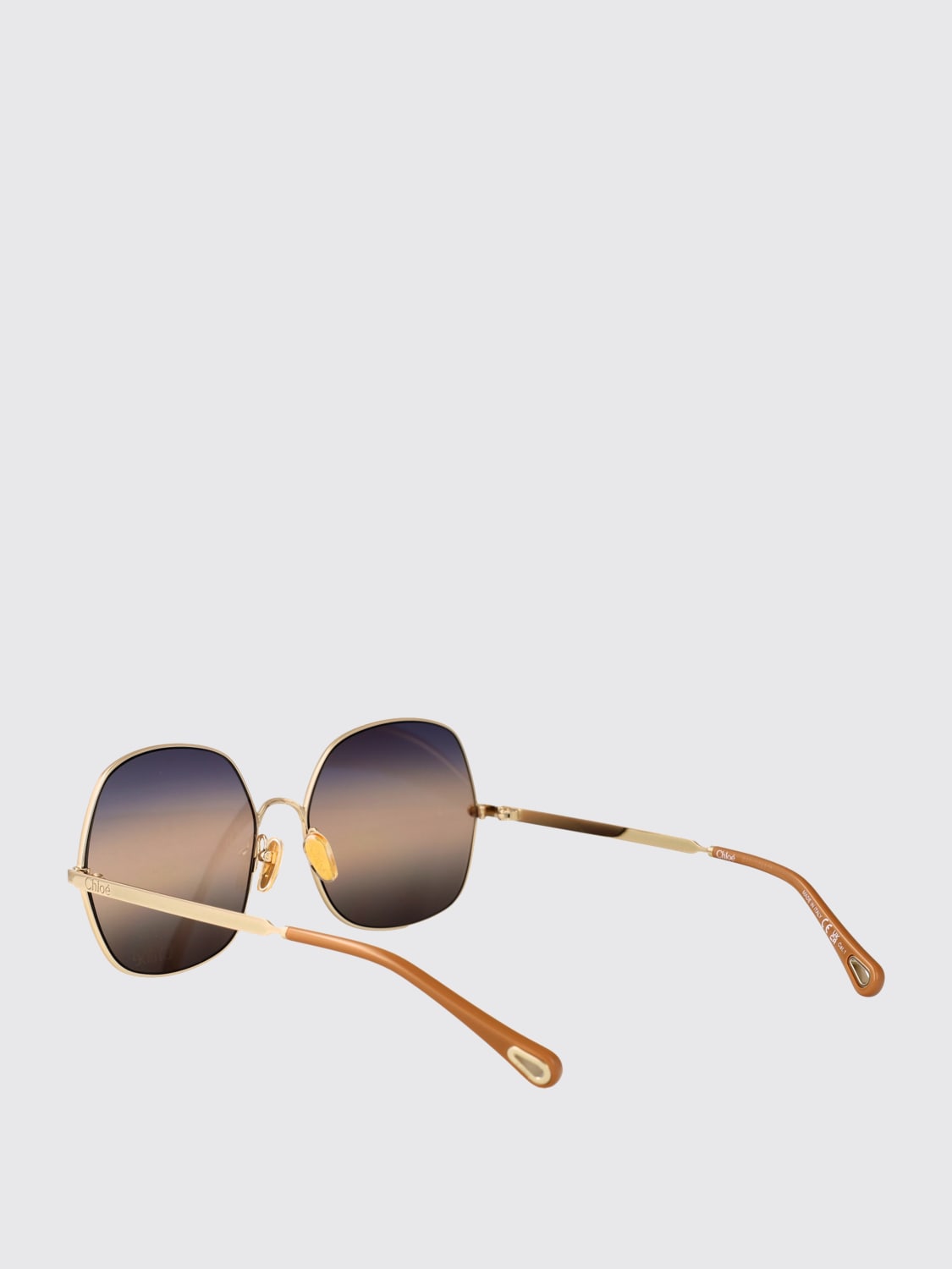 サングラス CHLOE Woman Sunglasses Yellow Gold CH0282S 002 CH0282S Chloé Rectangular Sunglasses 002 Gold - eye-oo.com