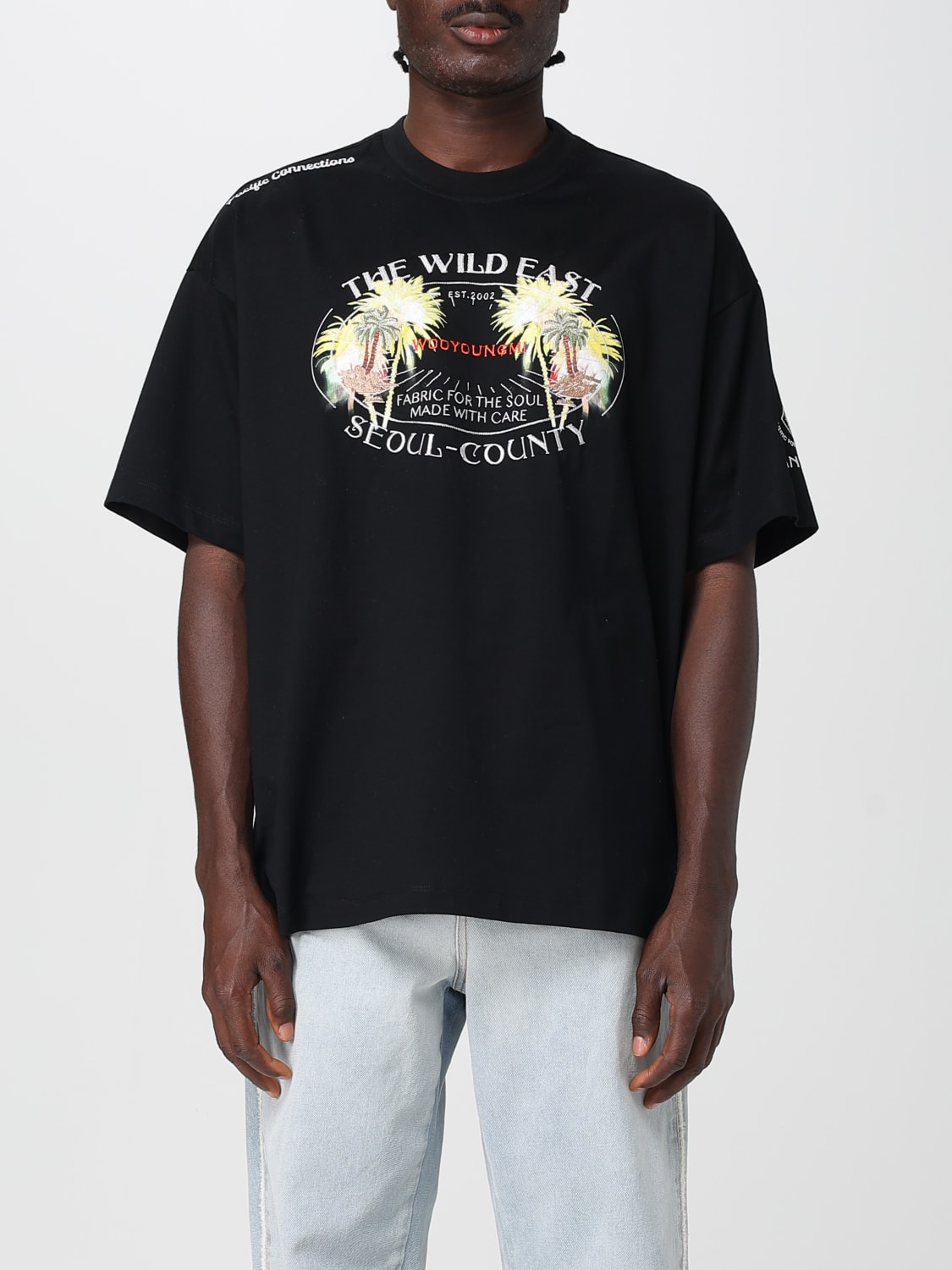Tシャツ・カットソー WOOYOUNGMI Men T-shirt Black W251TS19 708B Black Cotton Back Logo T-shirt - WOOYOUNGMI