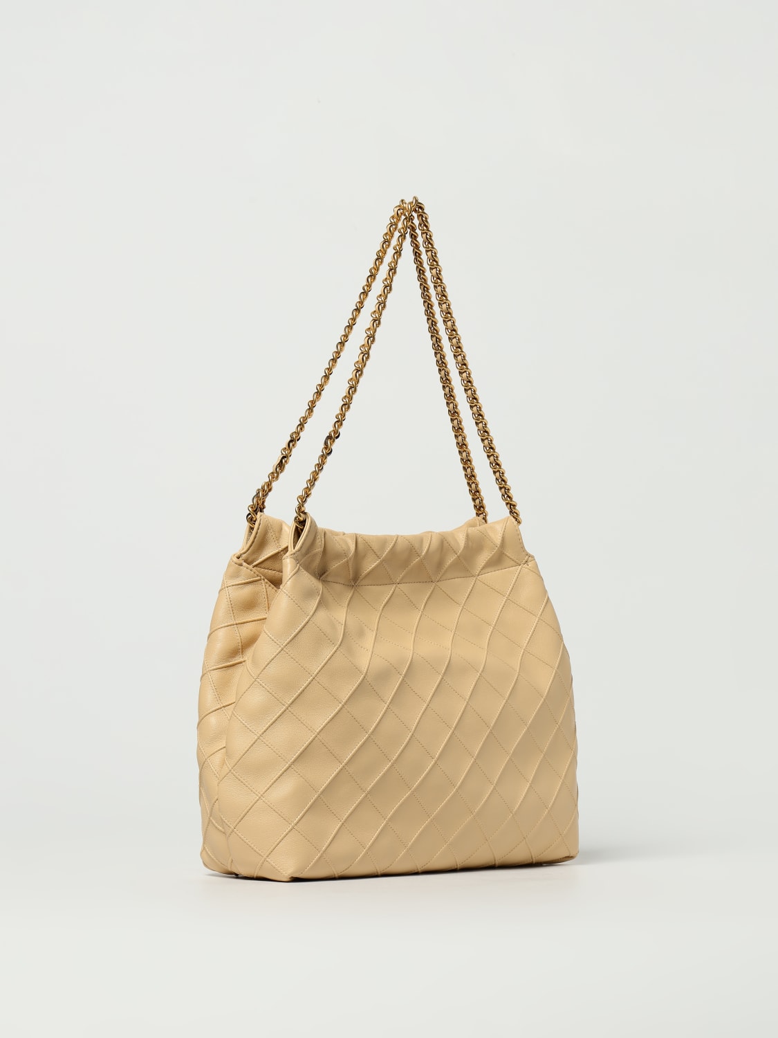 TORY BURCH BORSA A SPALLA: Borsa Fleming Tory Burch in pelle con motivo diamante , Crema - Img 2