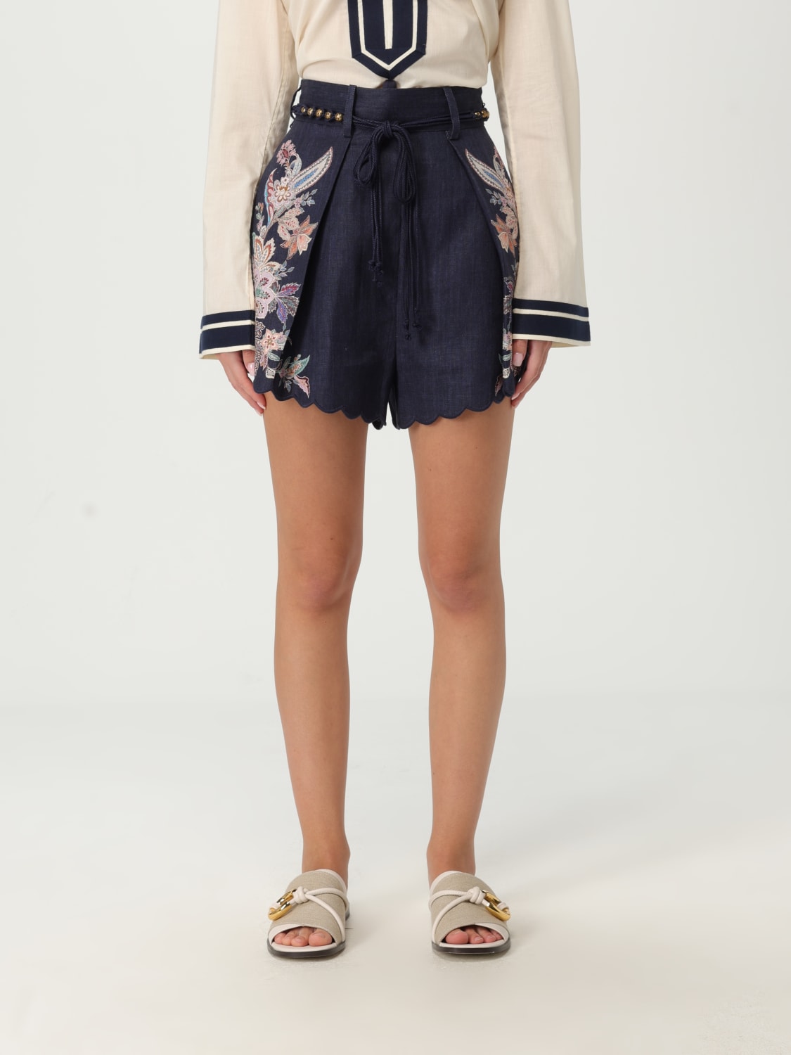 ZIMMERMANN PANTALONES CORTOS: Pantalón mujer Zimmermann, Azul Marino - Img 1