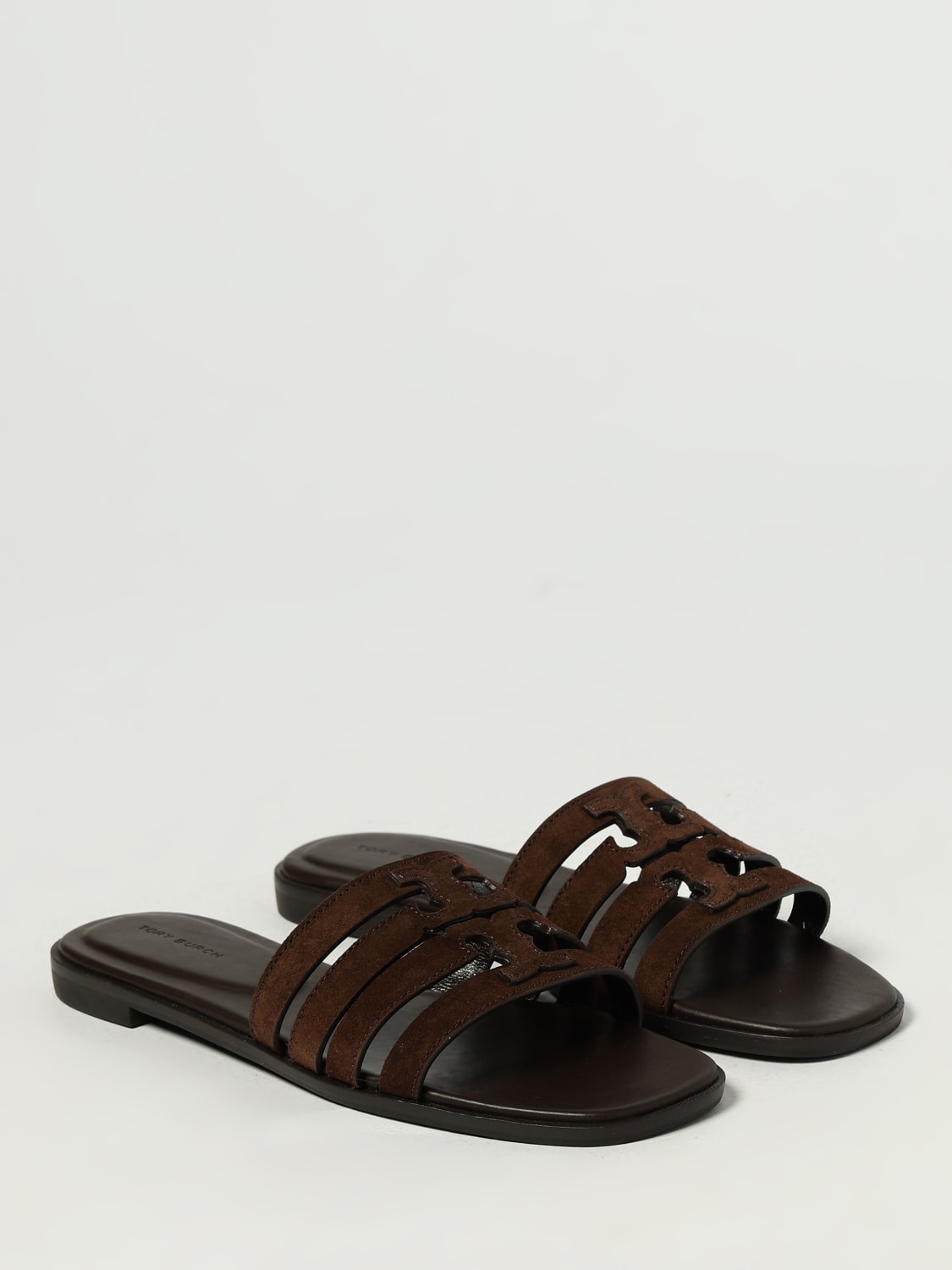 TORY BURCH SANDALES À TALONS: Sandales plates femme Tory Burch, Marron - Img 2