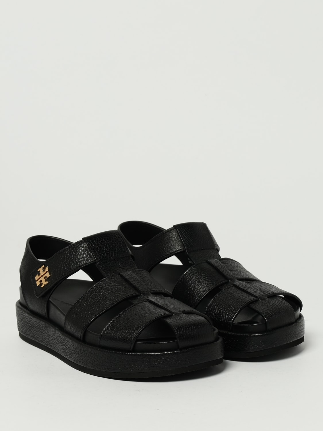 TORY BURCH SANDALI CON TACCO: Sandalo Kira Sport Fisherman Tory Burch in pelle , Nero - Img 2