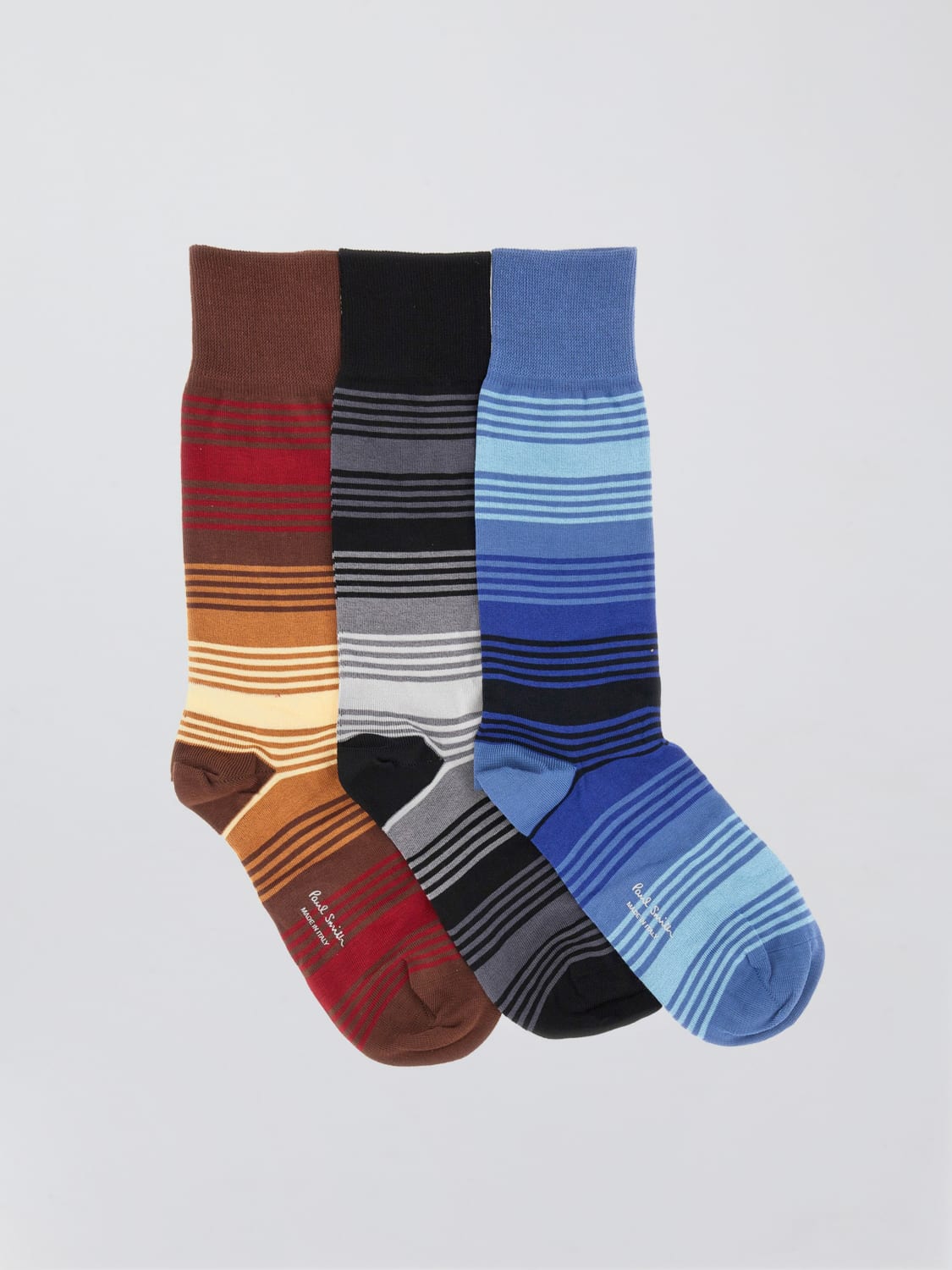 PAUL SMITH CALZE: Set 3 paia di calze Paul Smith in cotone a righe multicolor , Fantasia - Img 1