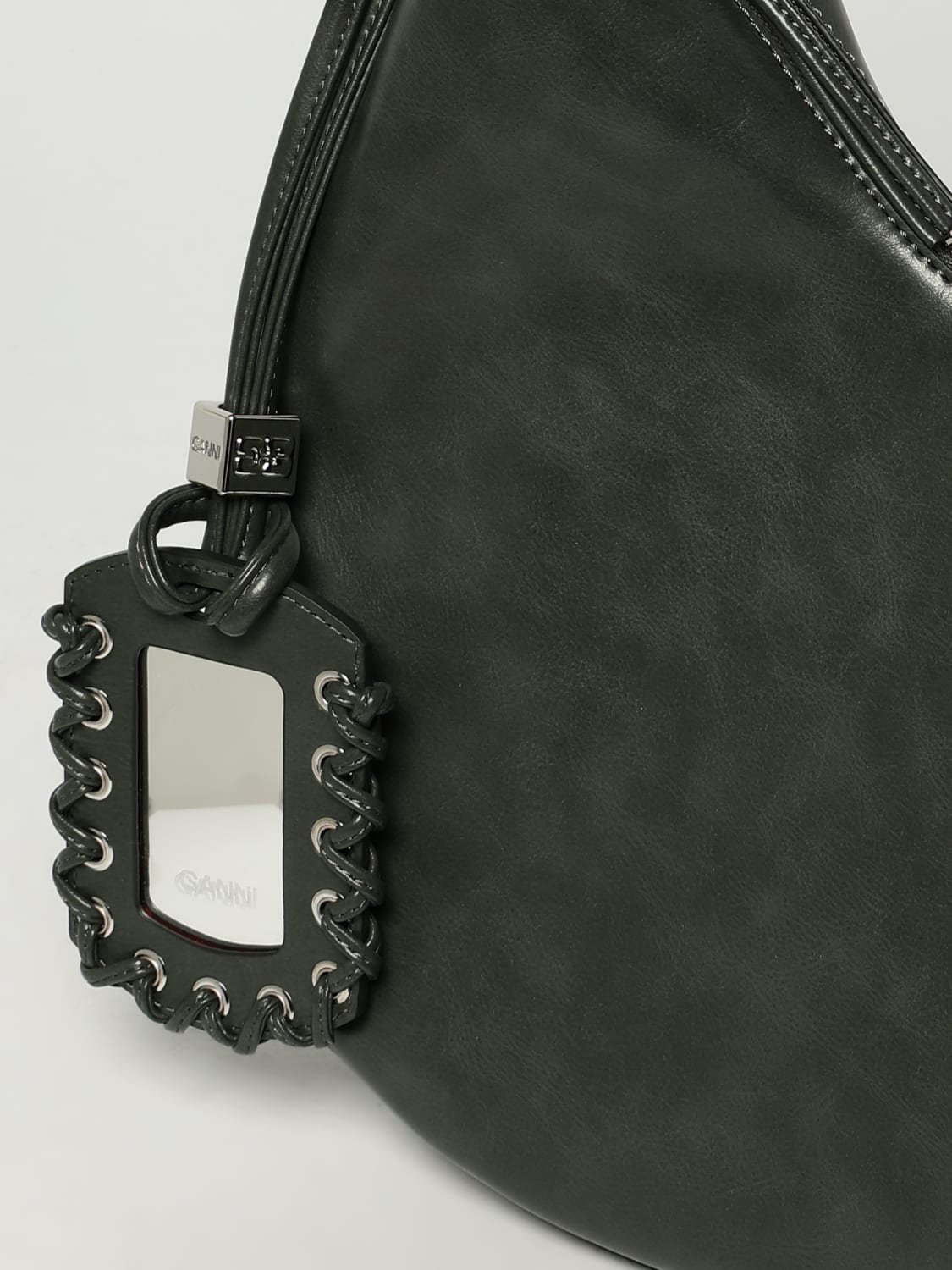 GANNI SCHULTERTASCHE: Umhängetasche damen Ganni, Grau - Img 3