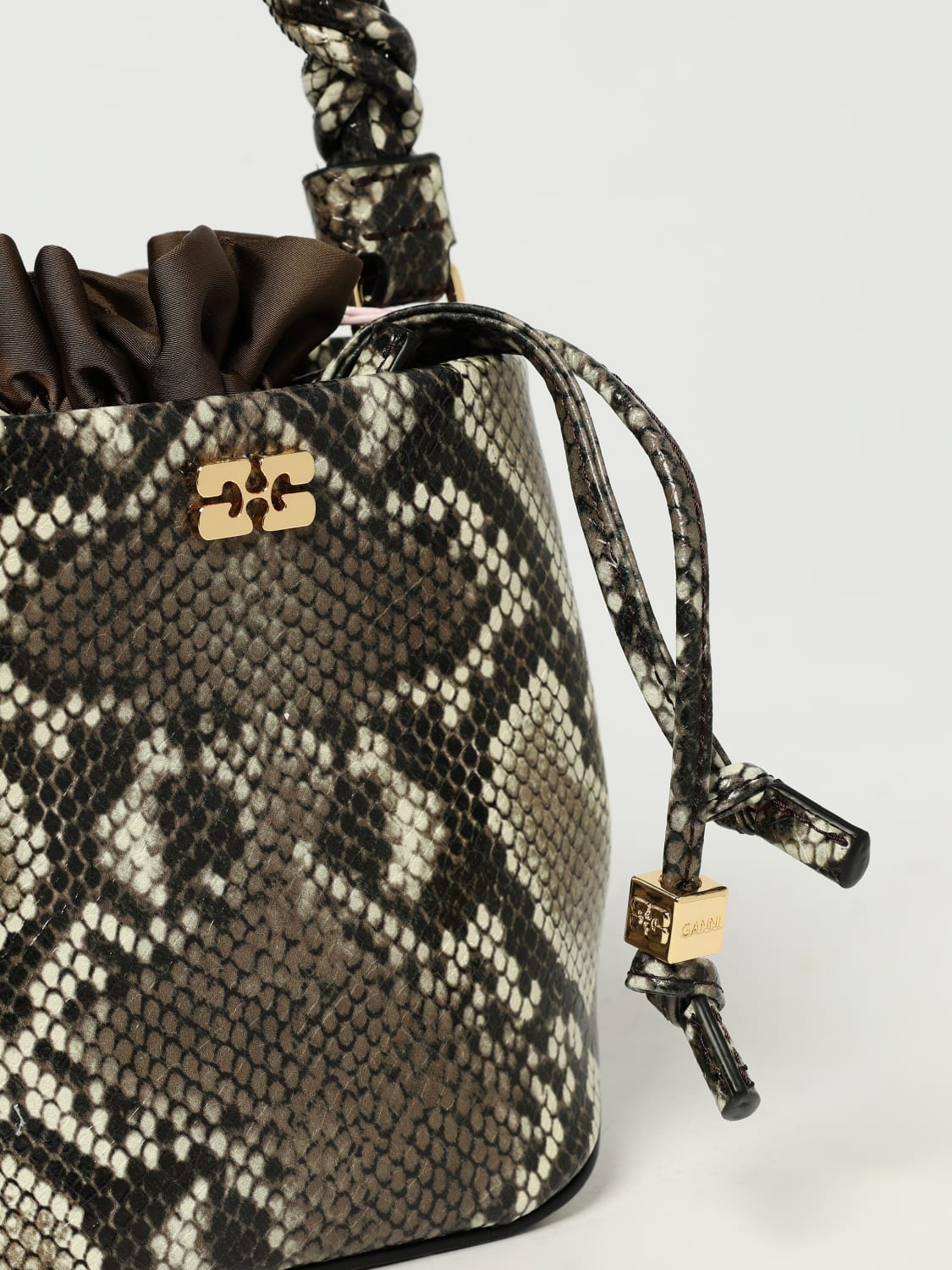 GANNI SAC À MAIN: Sac porté main femme Ganni, Gris - Img 3