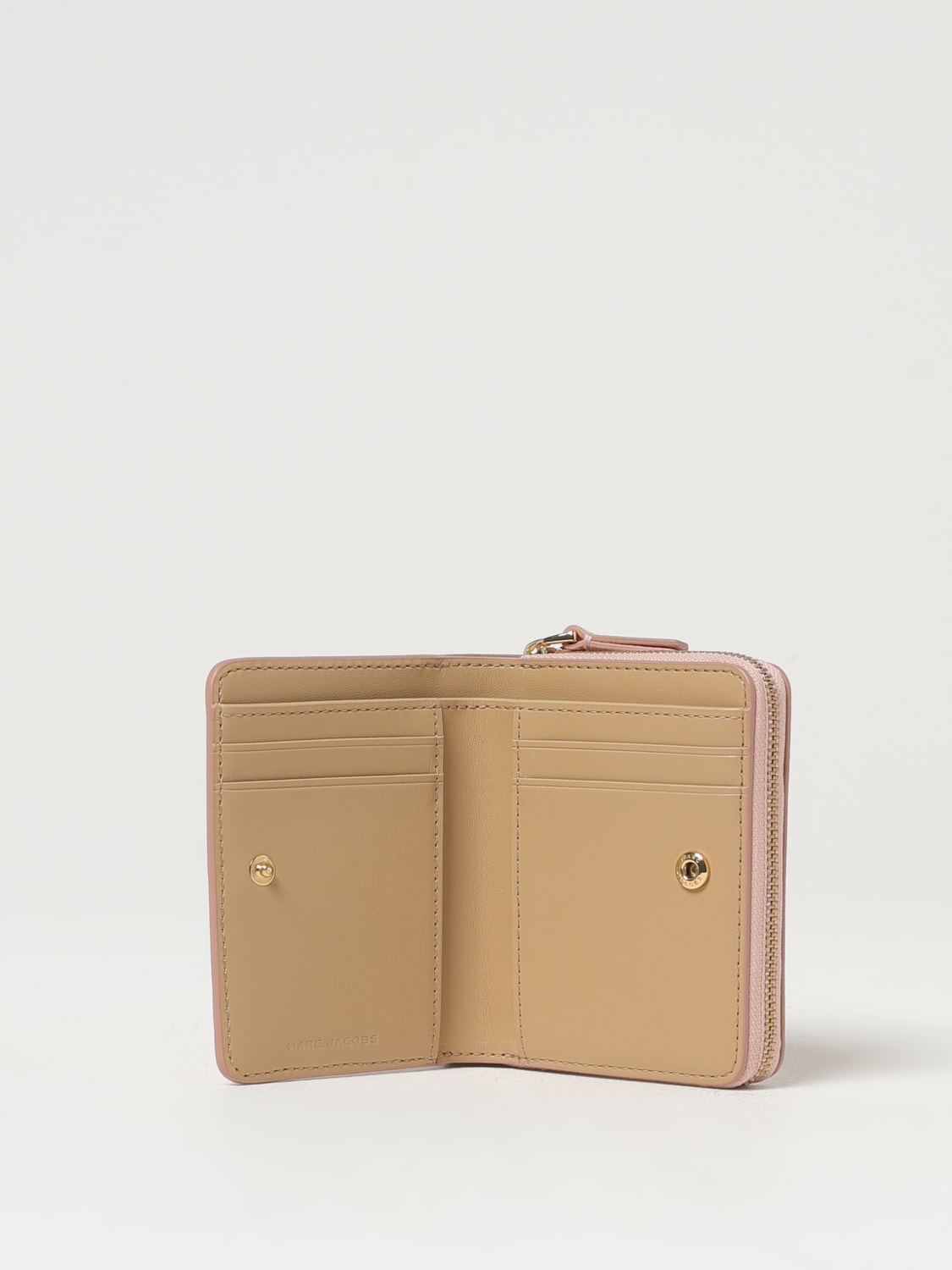 MARC JACOBS PORTAFOGLIO: Portafoglio Mini Compact Marc Jacobs in pelle , Rosa - Img 2