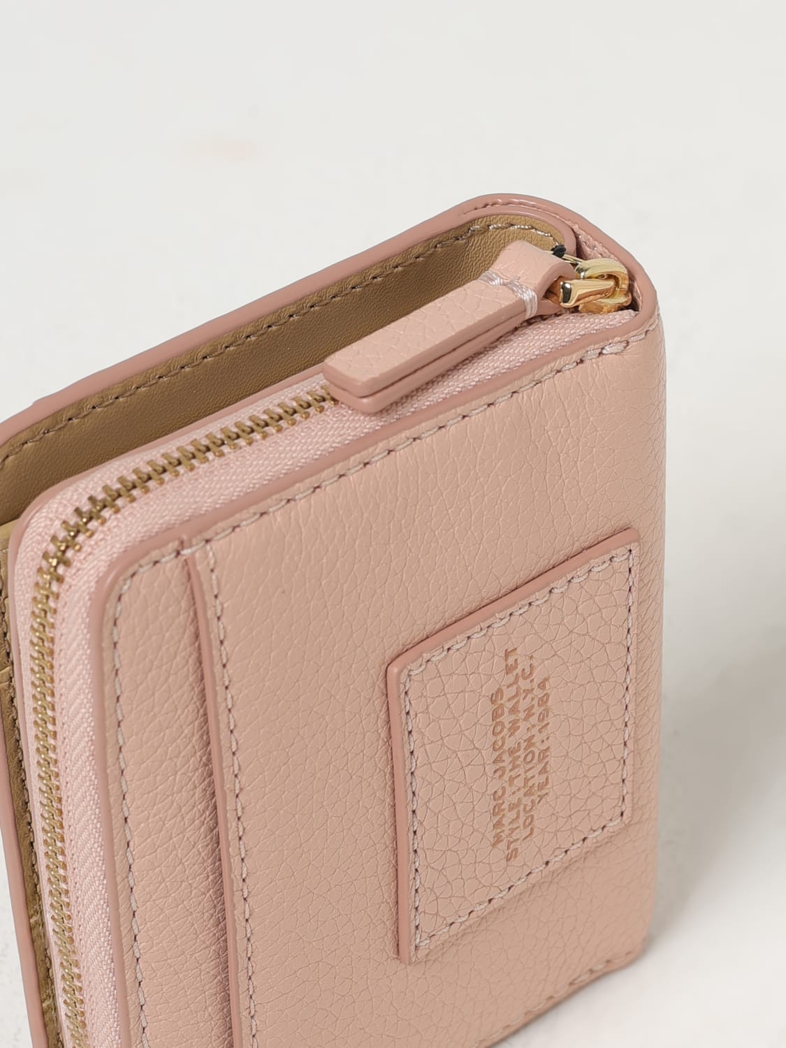 MARC JACOBS PORTAFOGLIO: Portafoglio Mini Compact Marc Jacobs in pelle , Rosa - Img 4