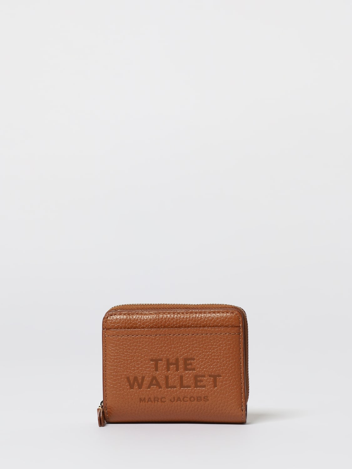 MARC JACOBS PORTAFOGLIO: Portafoglio Mini Compact Marc Jacobs in pelle , Marrone - Img 1