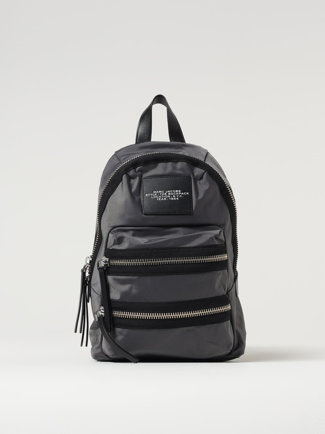 MARC JACOBS ZAINO: Zaino The Biker Medium Marc Jacobs in nylon , Grigio - Img 1