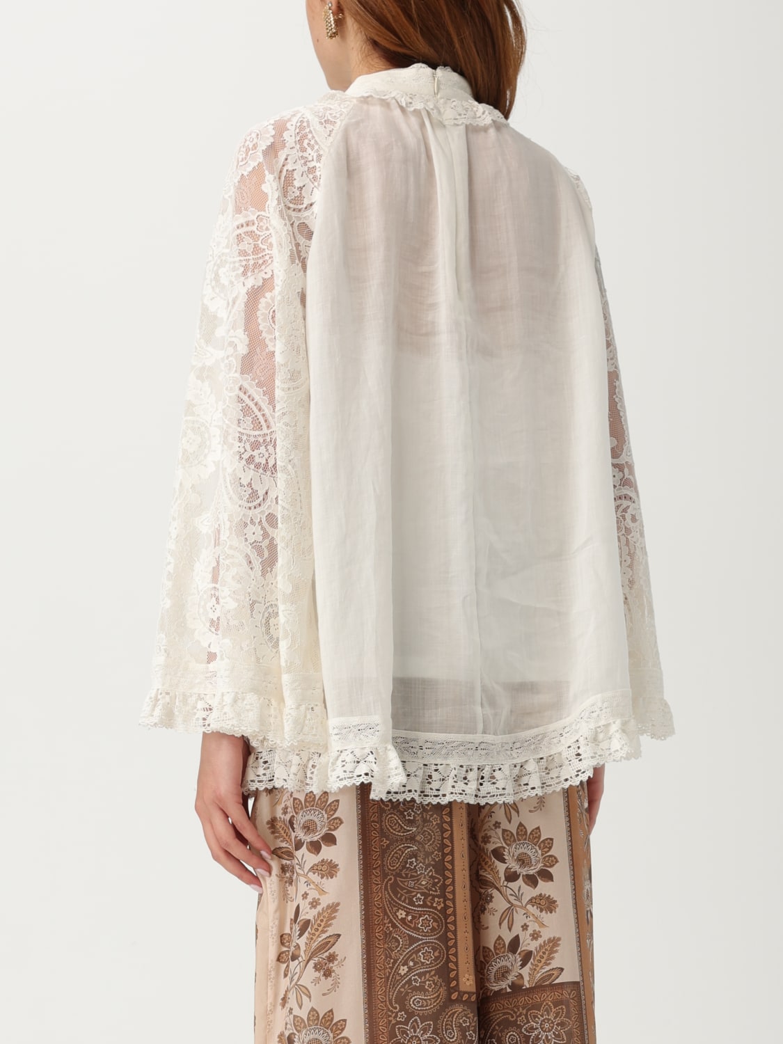 ZIMMERMANN TOP: Blusa in pizzo Zimmermann, Bianco - Img 3