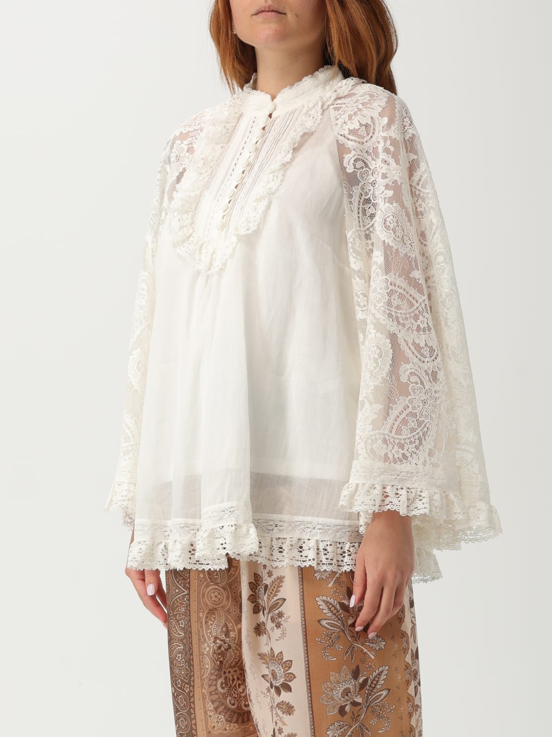 ZIMMERMANN TOP: Blusa in pizzo Zimmermann, Bianco - Img 4