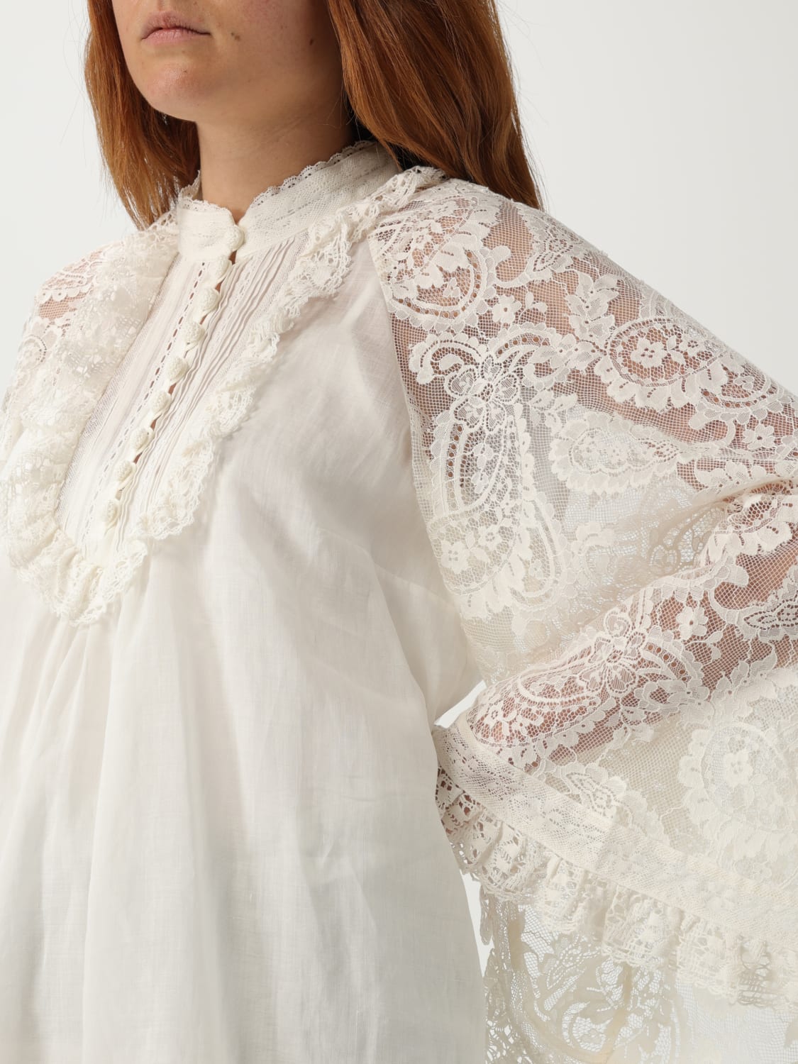 ZIMMERMANN TOP: Blusa in pizzo Zimmermann, Bianco - Img 5